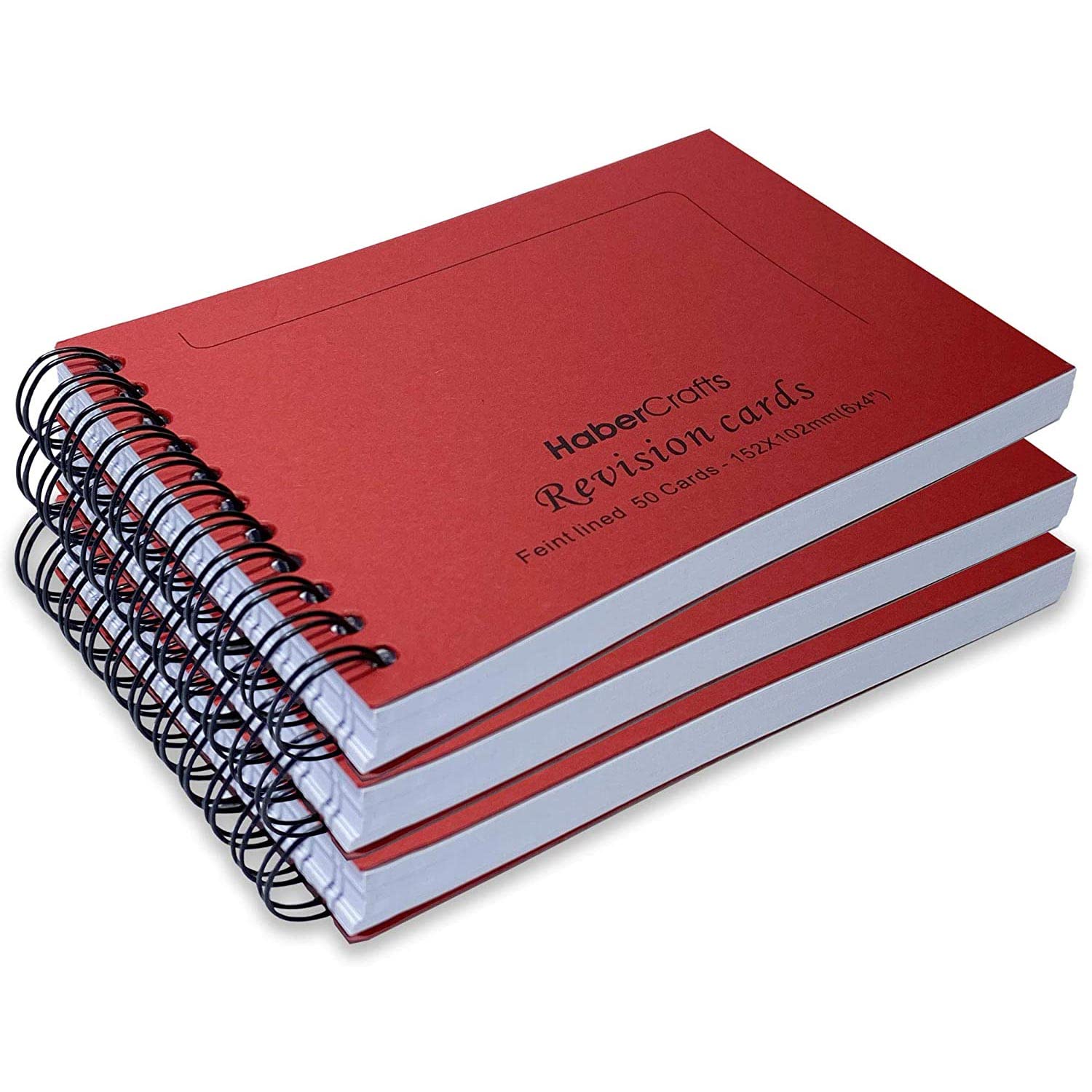 Flashcards Revision Book Study Cards Ruled Notepad Notebook Index Que Cards Record Card Travel Pad With Lined Thick 140gsm Paper Spiral Bound For Revision Exams Note Taking (3 Pads - A6 - 150 Pages)