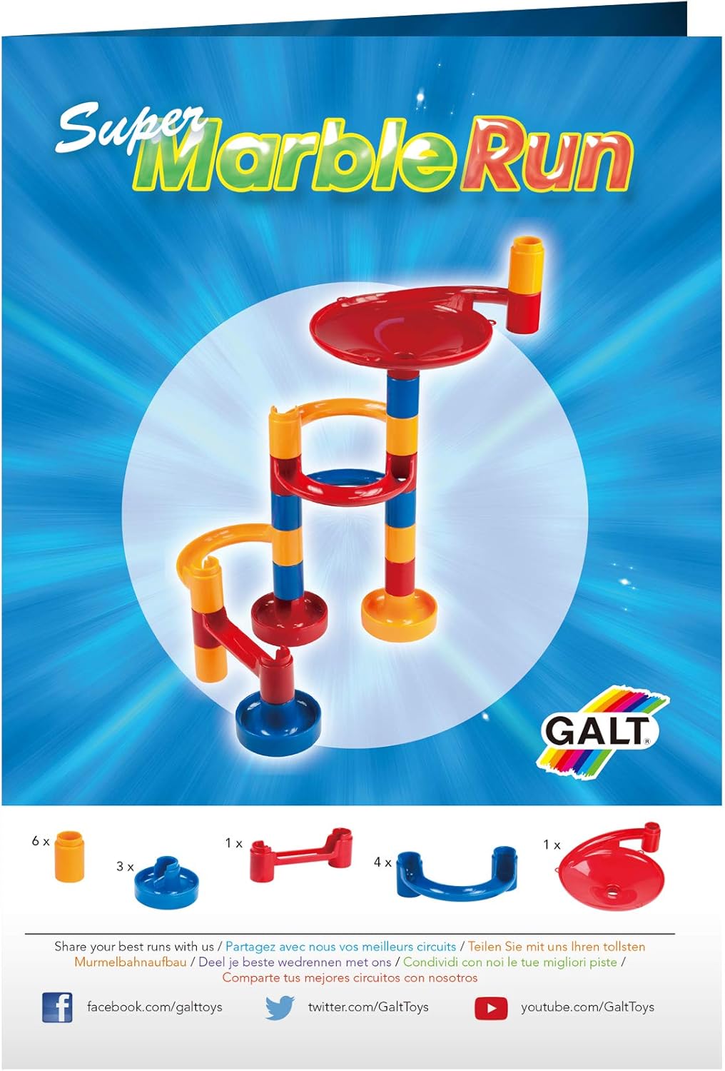 Galt Super Marble Run - 60-Piece Construction Toy for Ages 4+ 4