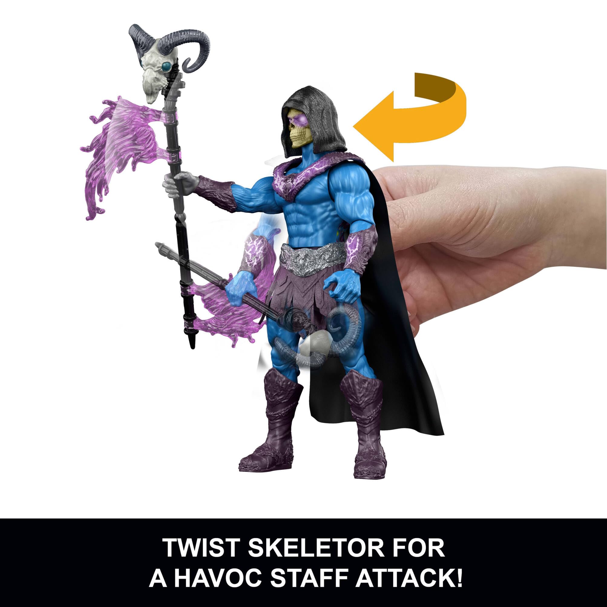 Masters of the Universe Skeletor Havoc Staff Attack Feature Figure | 5.5-inch Movie Inspired | Ages 6+