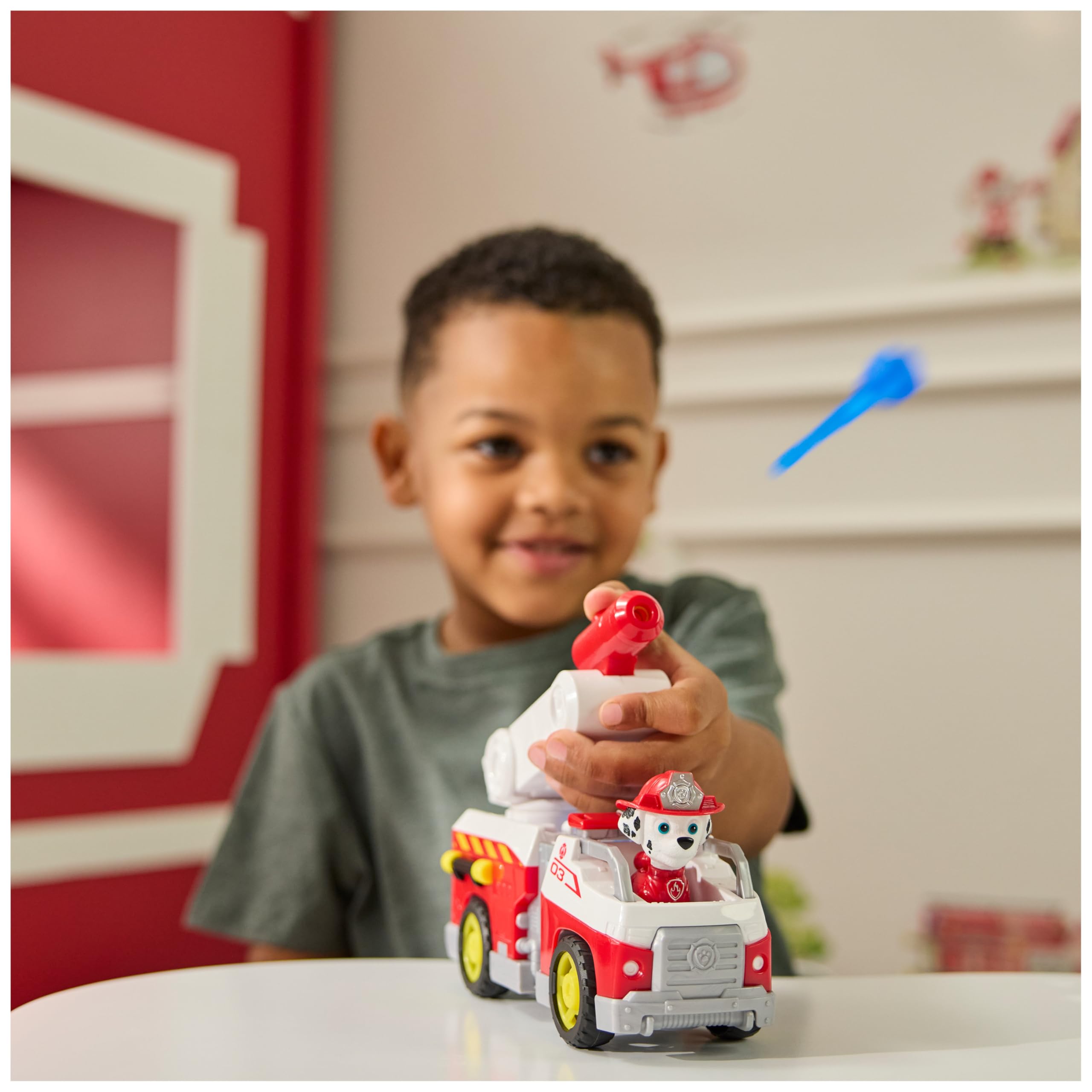 Paw Patrol Marshall Rescue Feuerwehrauto mit Actionfigur und Projektilwerfer – Feuerwehrauto-Spielzeug für Kinder ab 3 Jahren 5