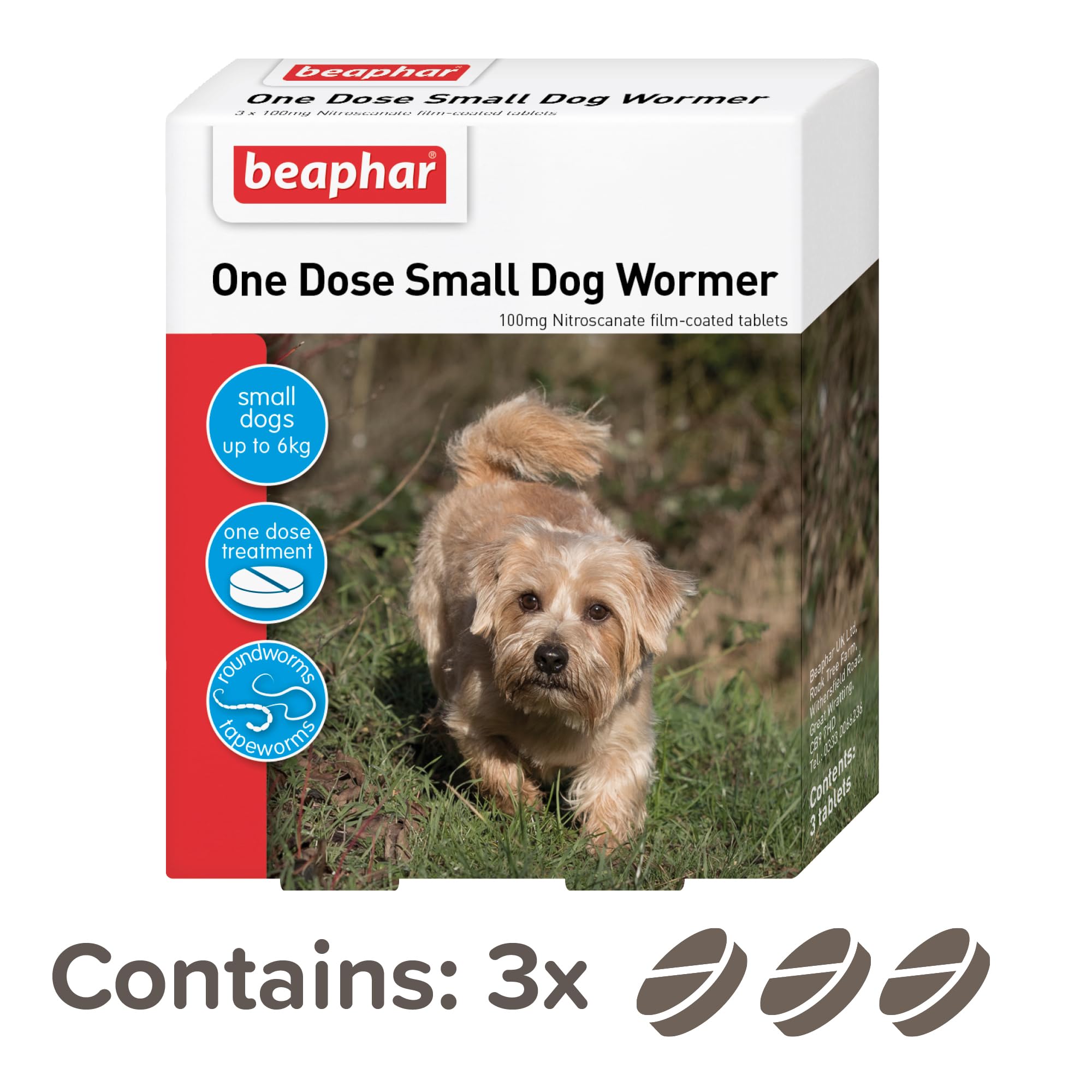 Beaphar One Dose Worming Tablets - For Small Dogs Up To 6kg | 3 Tablets 2