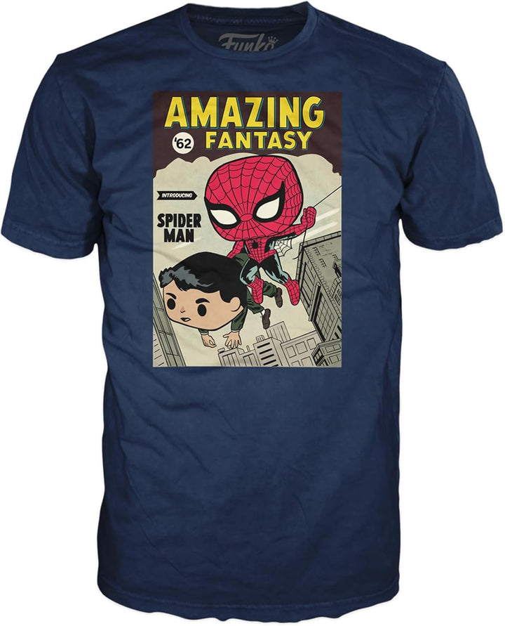 Funko Pop! & Tee Marvel Comics - Spider-Man Comic Cover Metallic Vinyl Figure & T-Shirt Bundle (77949)