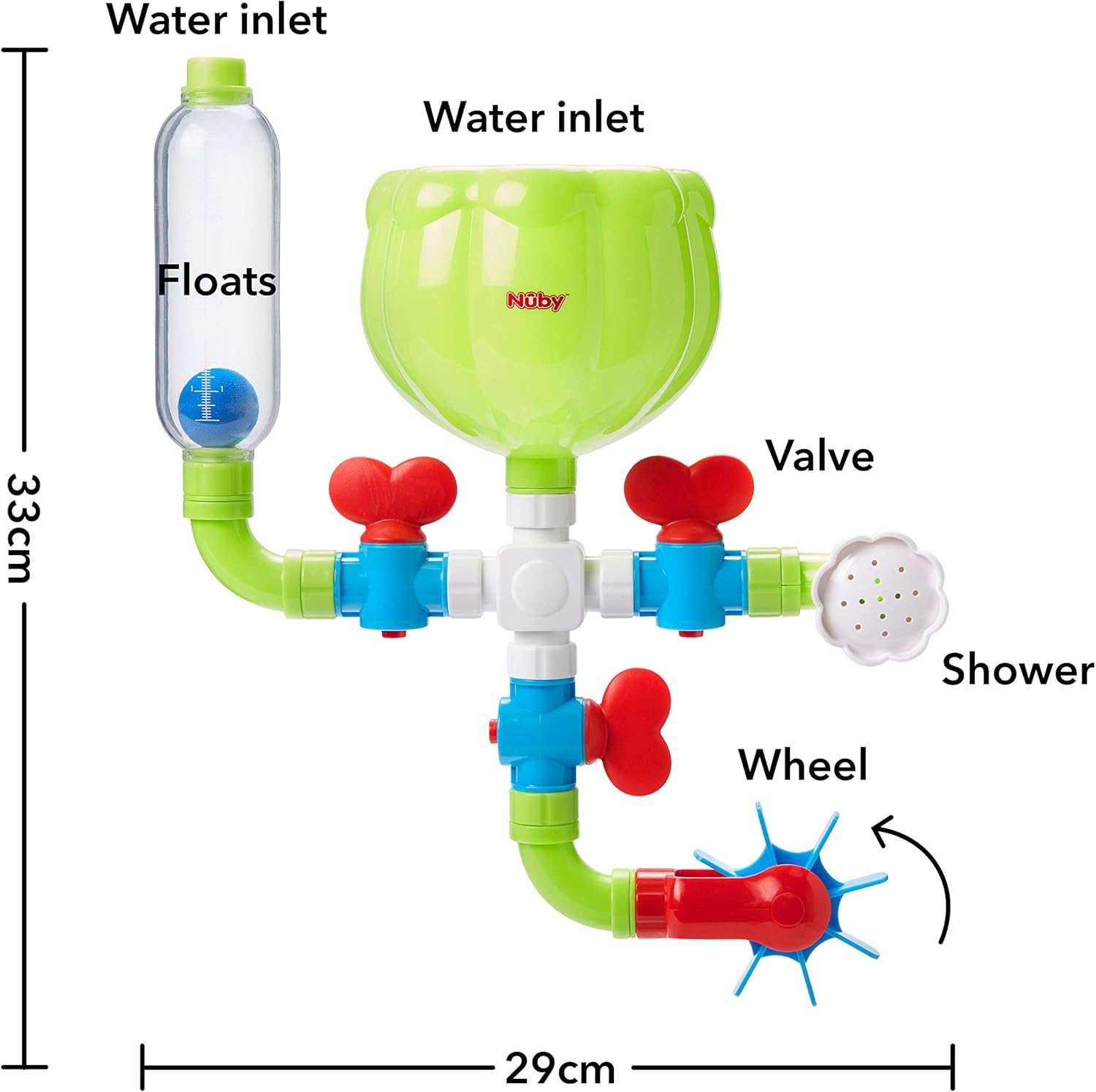 Nuby Wacky Water Works Pipes Bath Toy - Educational Bath Playset for 3 Years and Over 5