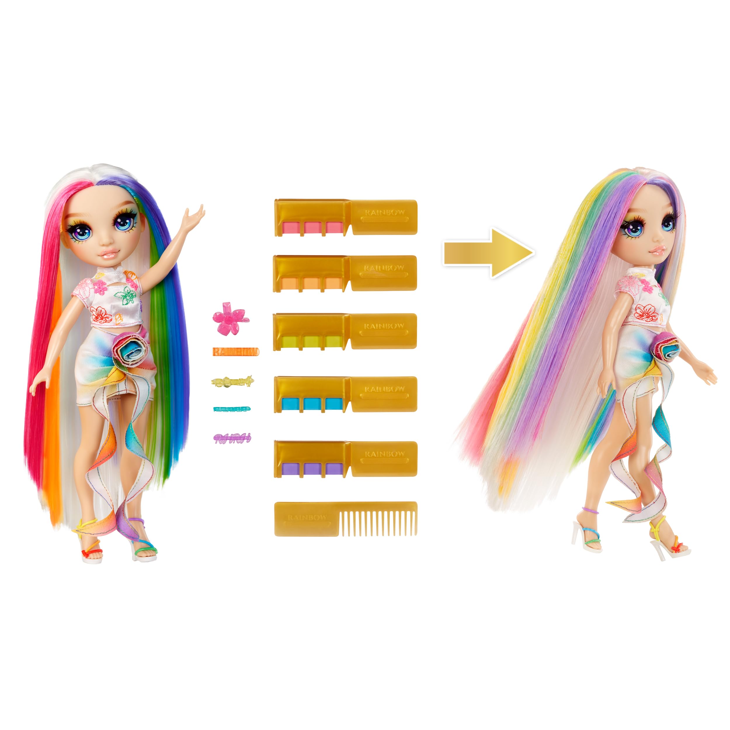 Rainbow High Hair Chalk & Style Doll - Amaya - 28 cm Fashion Doll with Washable Hair Chalk Kit