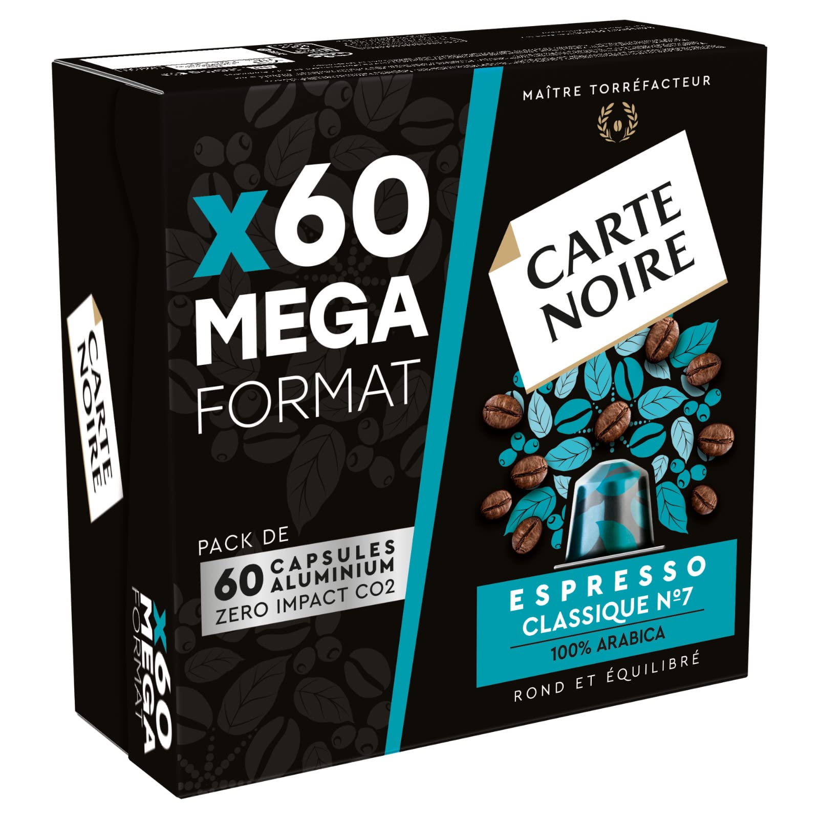 Carte Noire Espresso Classique Nespresso Compatible Aluminium Capsules, 60 Count Pack 1