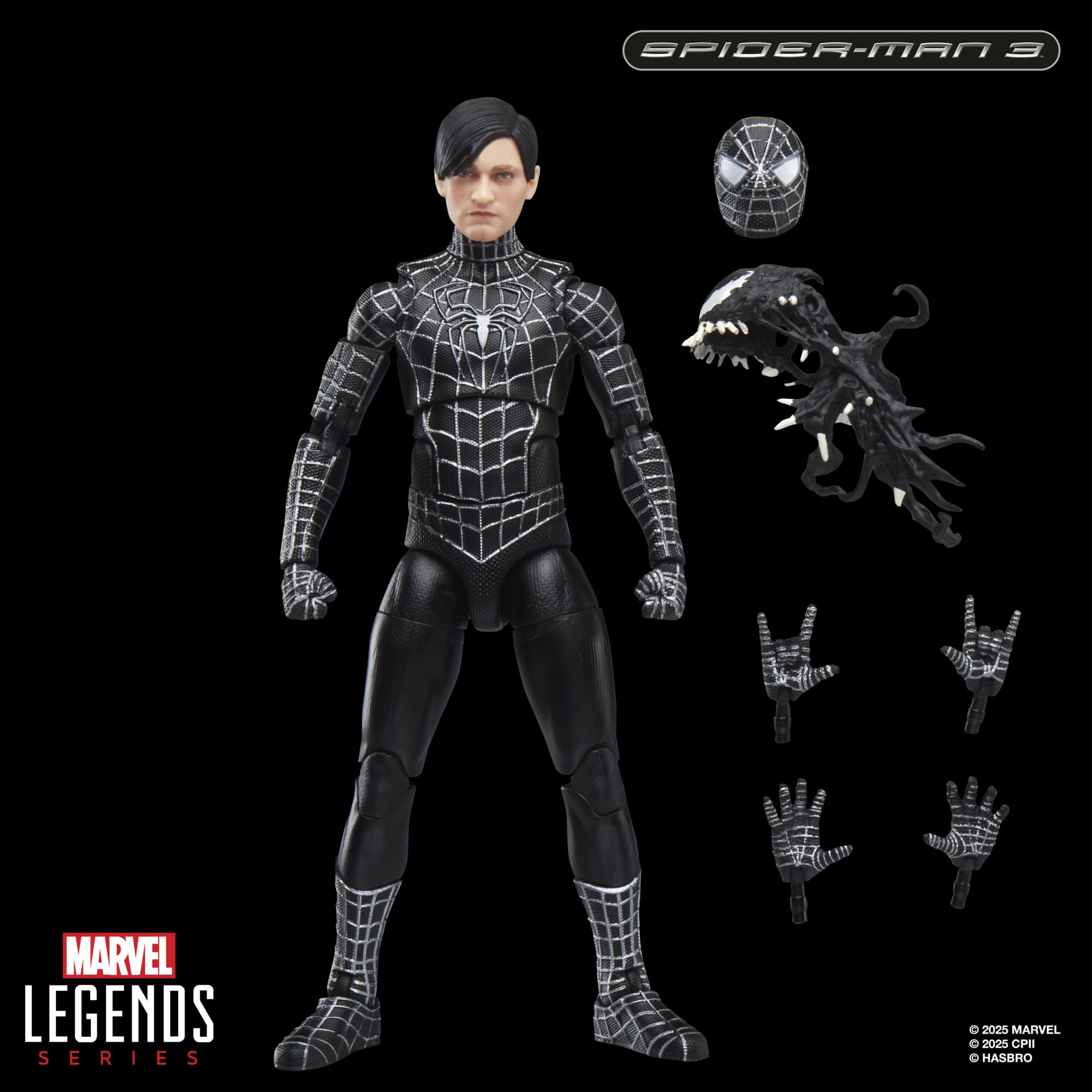 Marvel Legends Series Spider-Man 3 Action Figure - 6-Inch Scale with Black Suit & Accessories 6