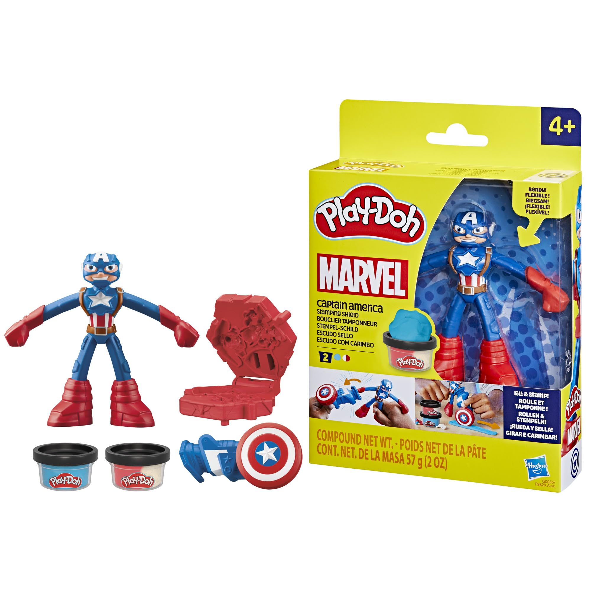 Play-Doh Marvel Captain America Stamping Shield Action Figure Playset | Ages 4+ 1