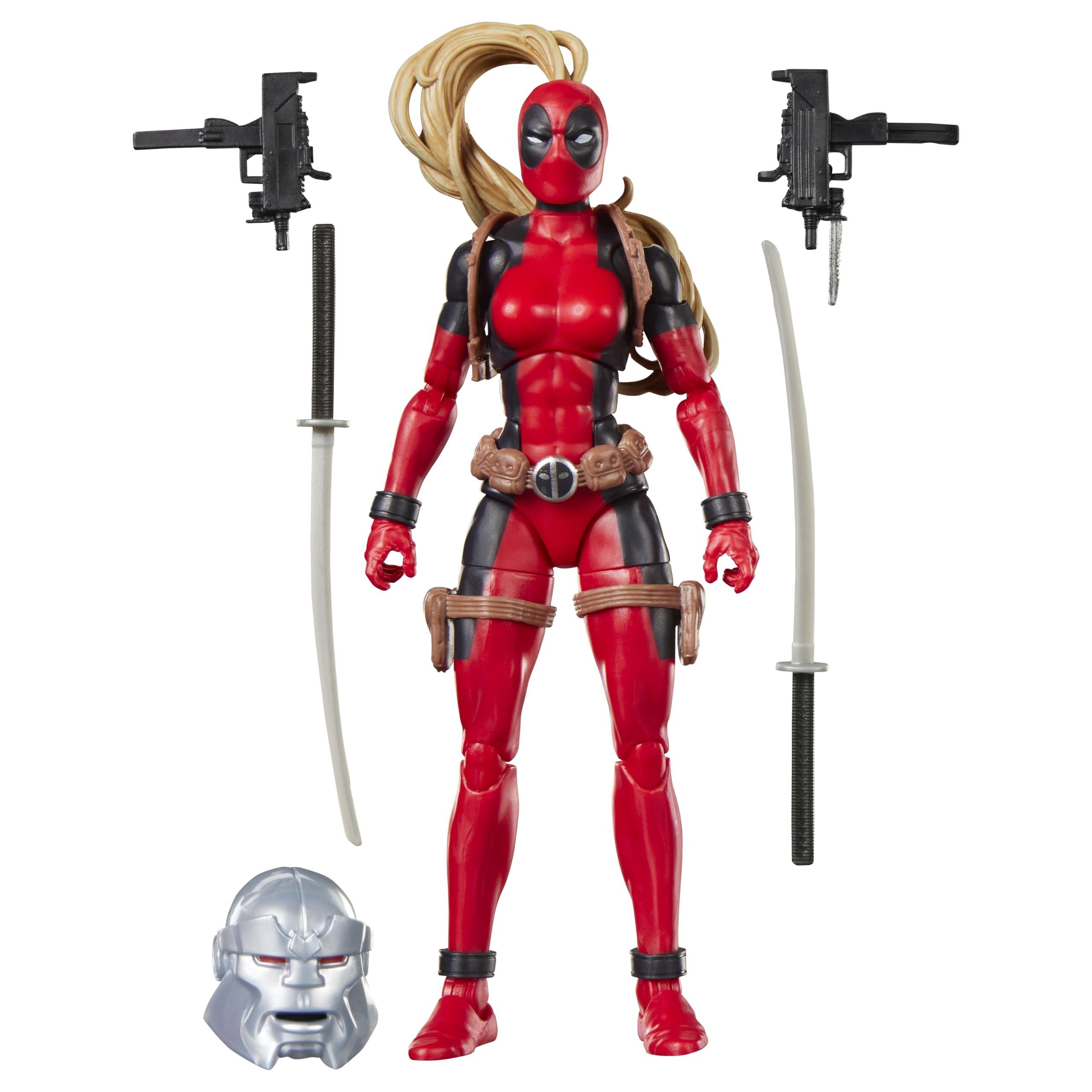 Marvel Lady Deadpool Action Figure - 15cm Scale, Multicolor, Includes 5 Accessories & Build-A-Figure Part 1