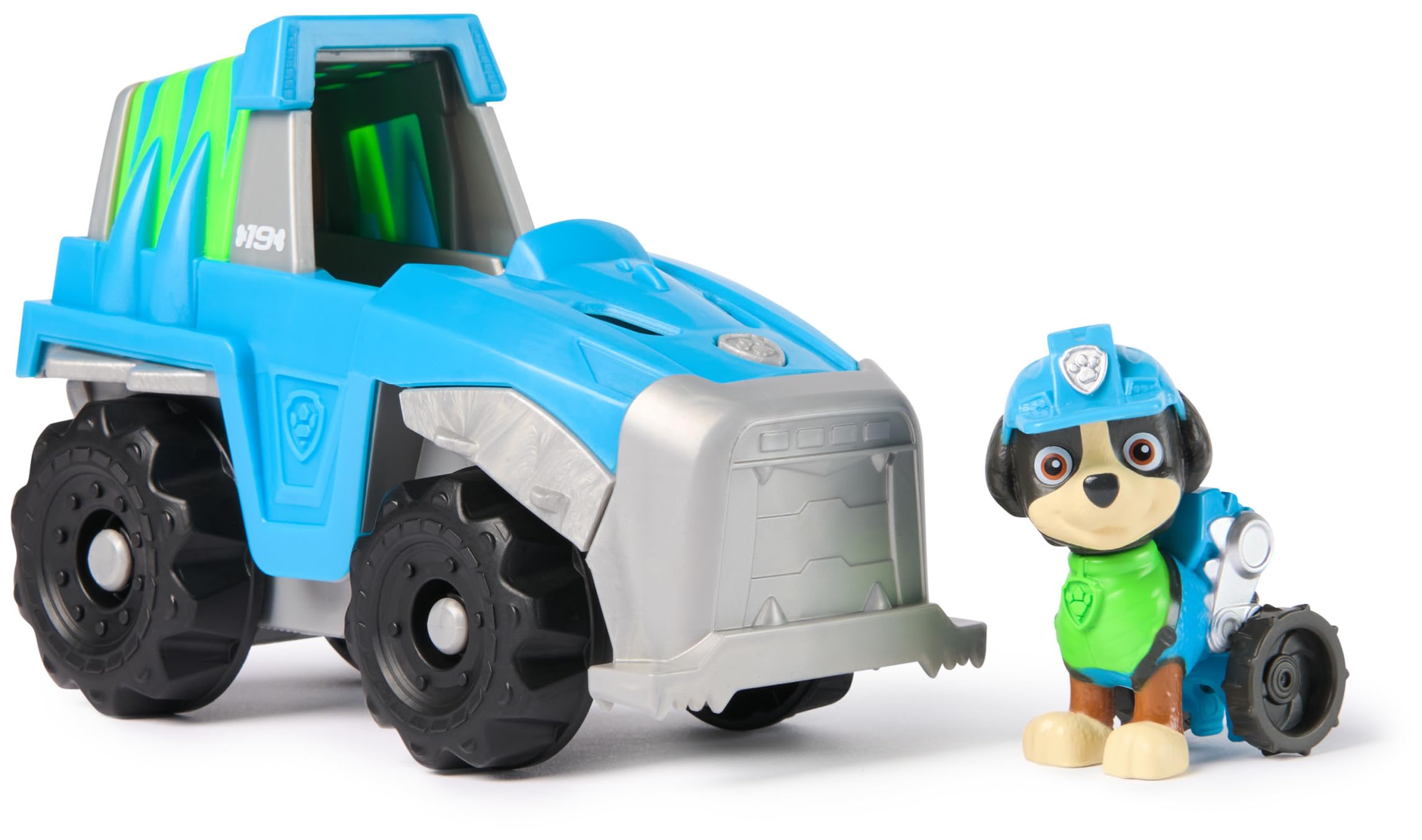 Paw Patrol Rex’s Dinosaur Rescue Vehicle with Collectible Action Figure - Sustainably Made Toy Truck for Kids 3+