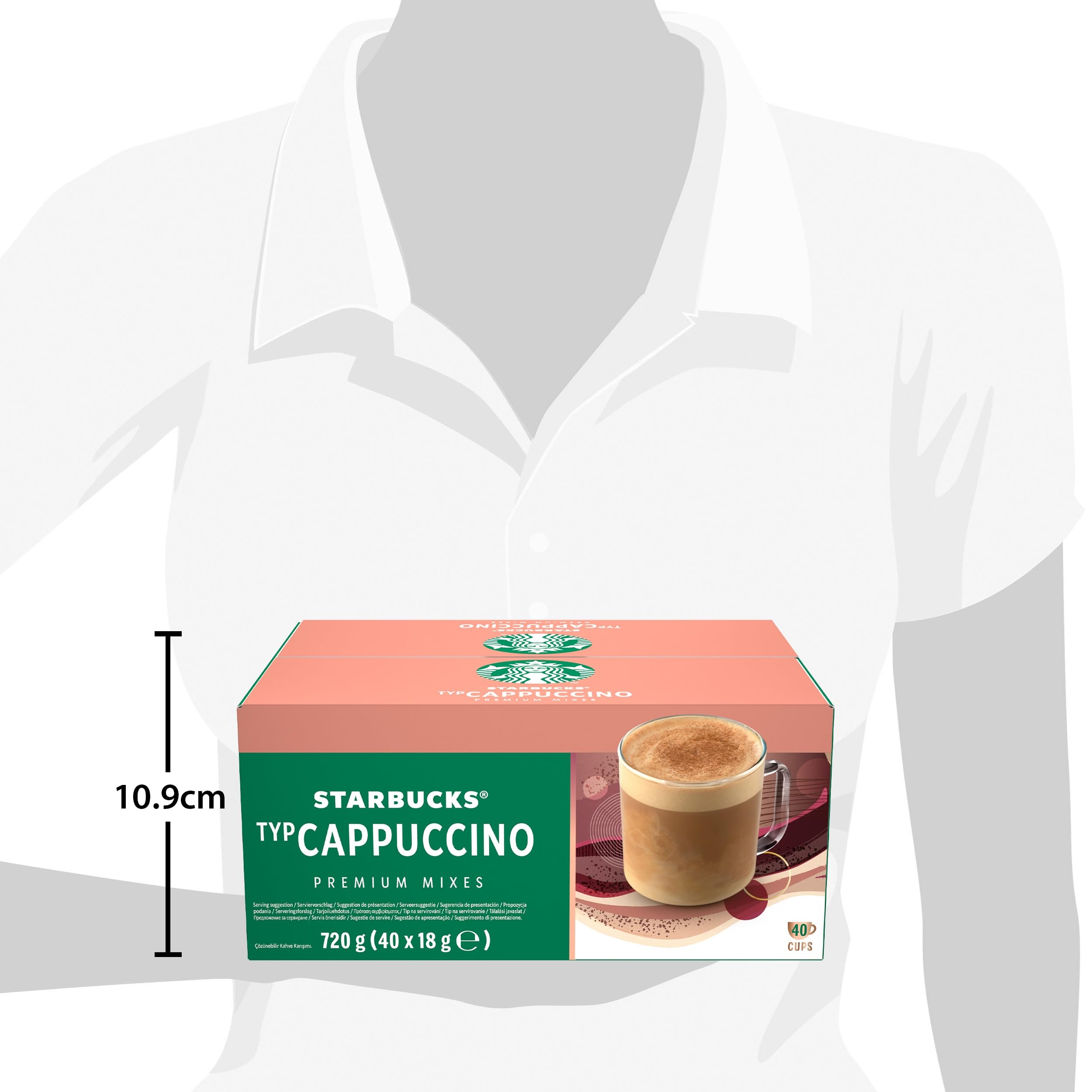 STARBUCKS - Cappuccino Instant Coffee Sachets 40 x 18 g 6