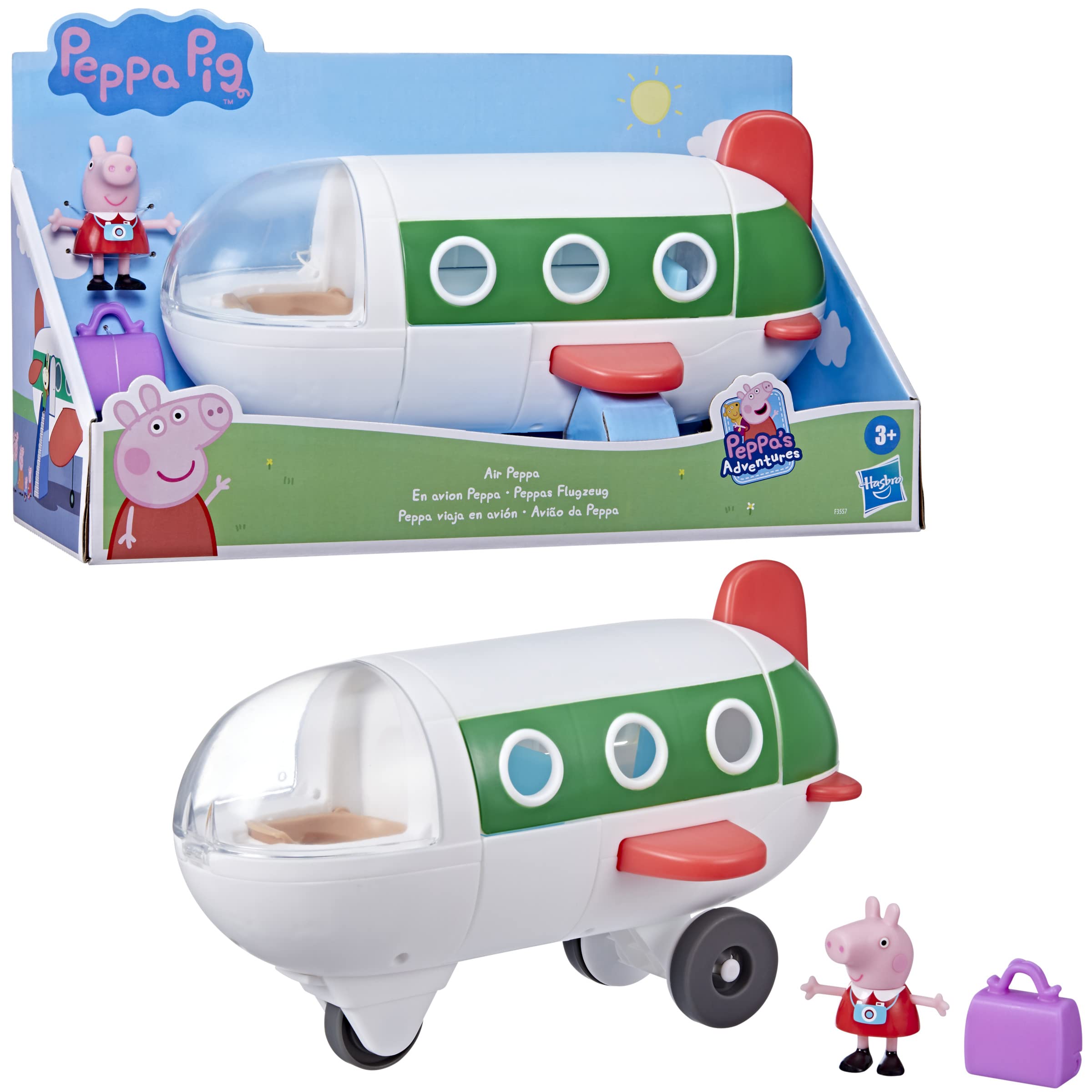 Peppa Pig Air Peppa Airplane Playset - Rolling Wheels, Opening Features, 1 Figure, Ages 3+ 5