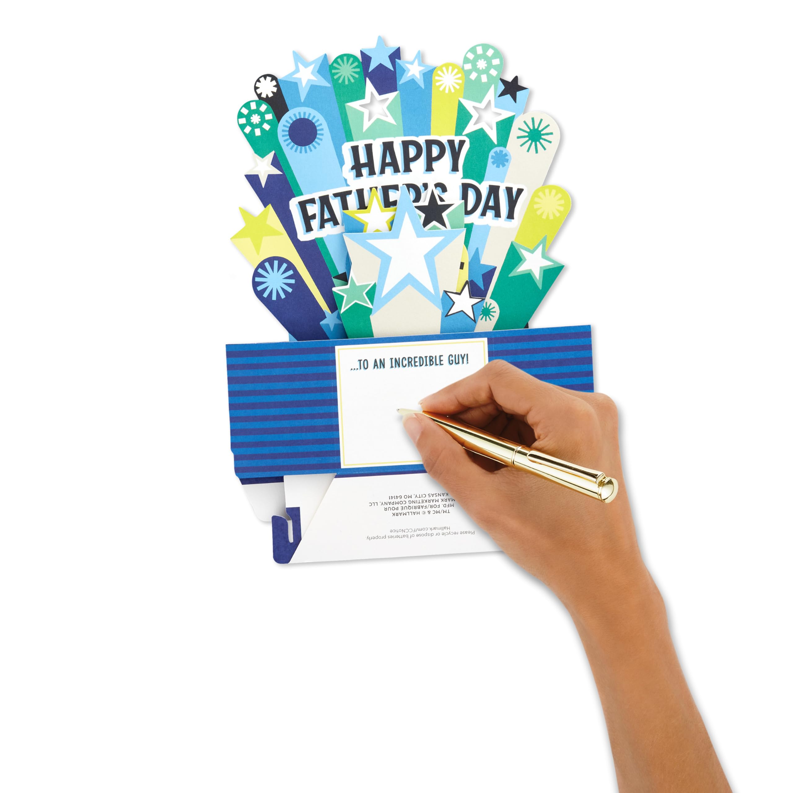 Hallmark Paper Wonder Fathers Day Card - 3D Pop Up Musical Light Up Banner Design 6