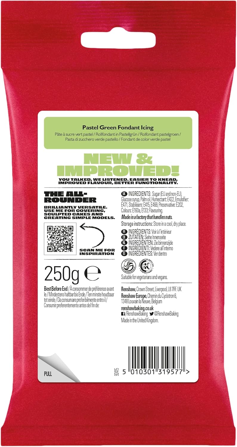 Renshaw Just Roll With It Fondant Icing - Pastel Green, 250g 6