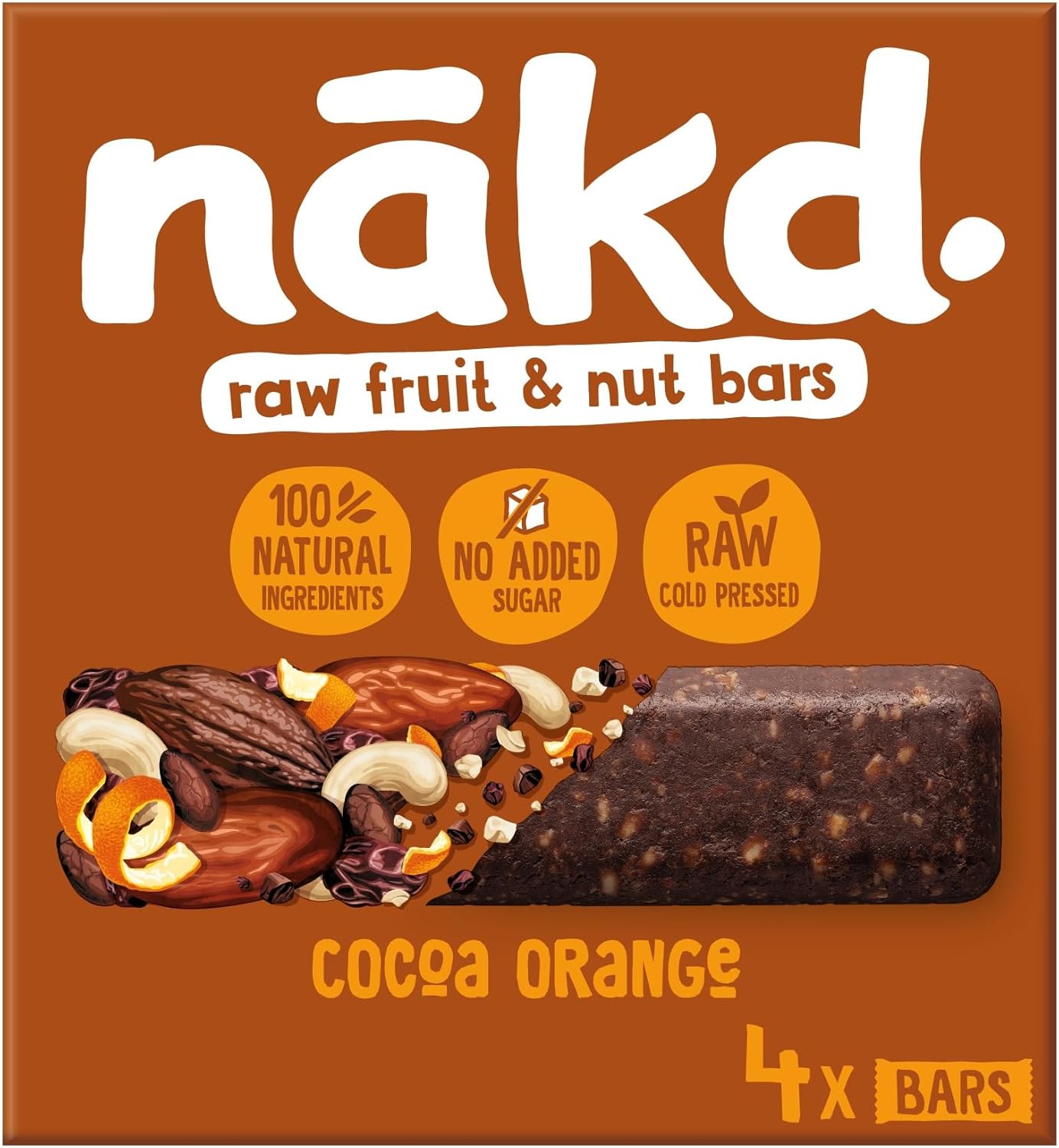 Nakd Cocoa Orange Natural Fruit & Nut Bars - Vegan, Gluten Free, No Added Sugar - 12 Pack 5