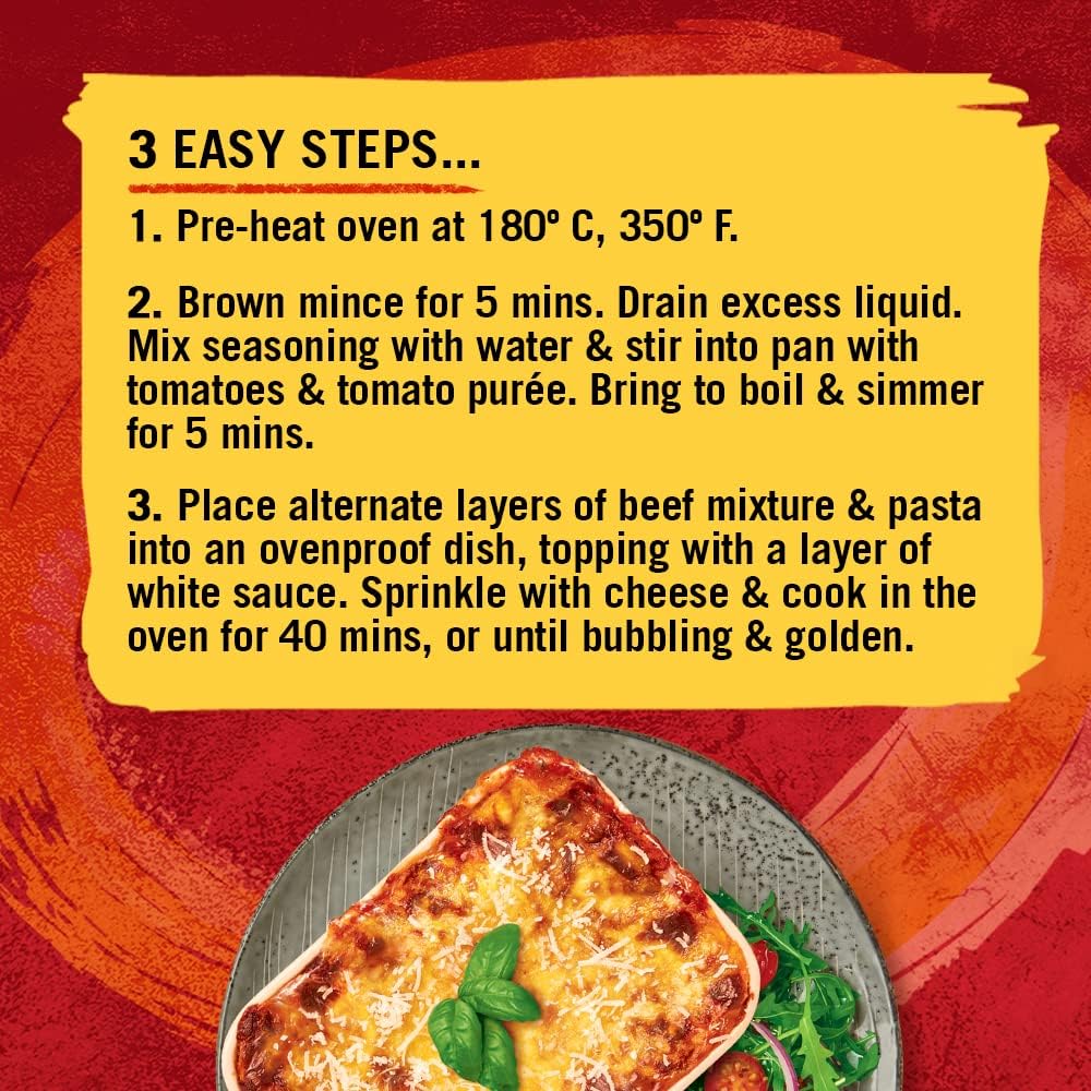 Schwartz Lasagne-Rezeptmischung 36 g | 12er-Pack | Vegan | Rustikaler italienischer Geschmack 4