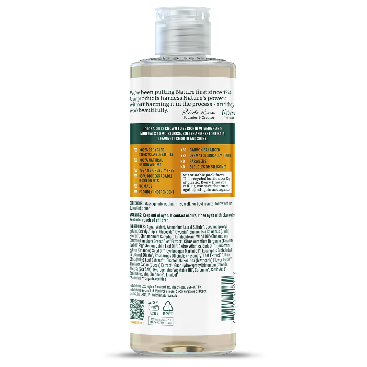 Faith In Nature - Jojoba Shampoo for Dry Hair & Scalp (400ml) 4