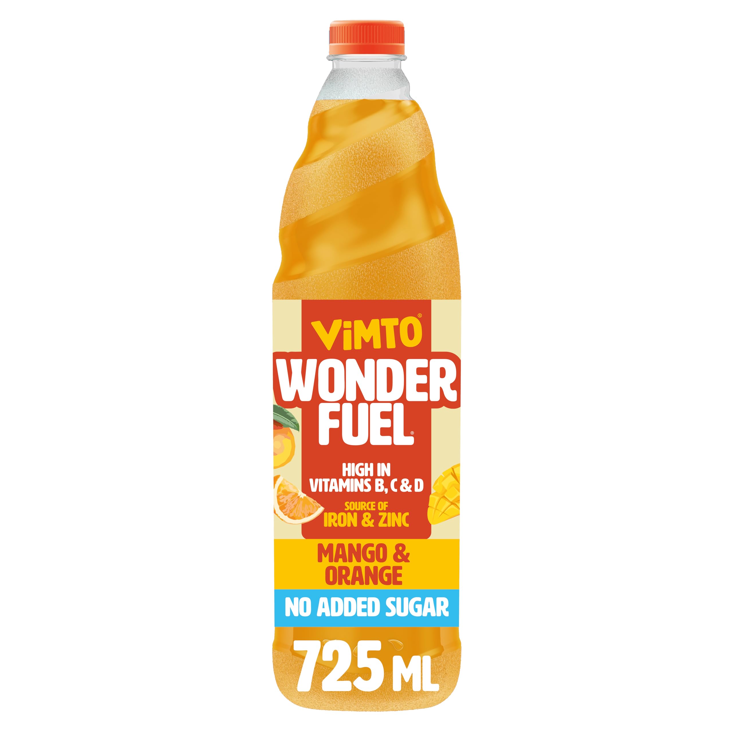 Vimto Wonderfuel Squash – No Added Sugar – Vitamins B, C & D – Iron & Zinc – 725ml
