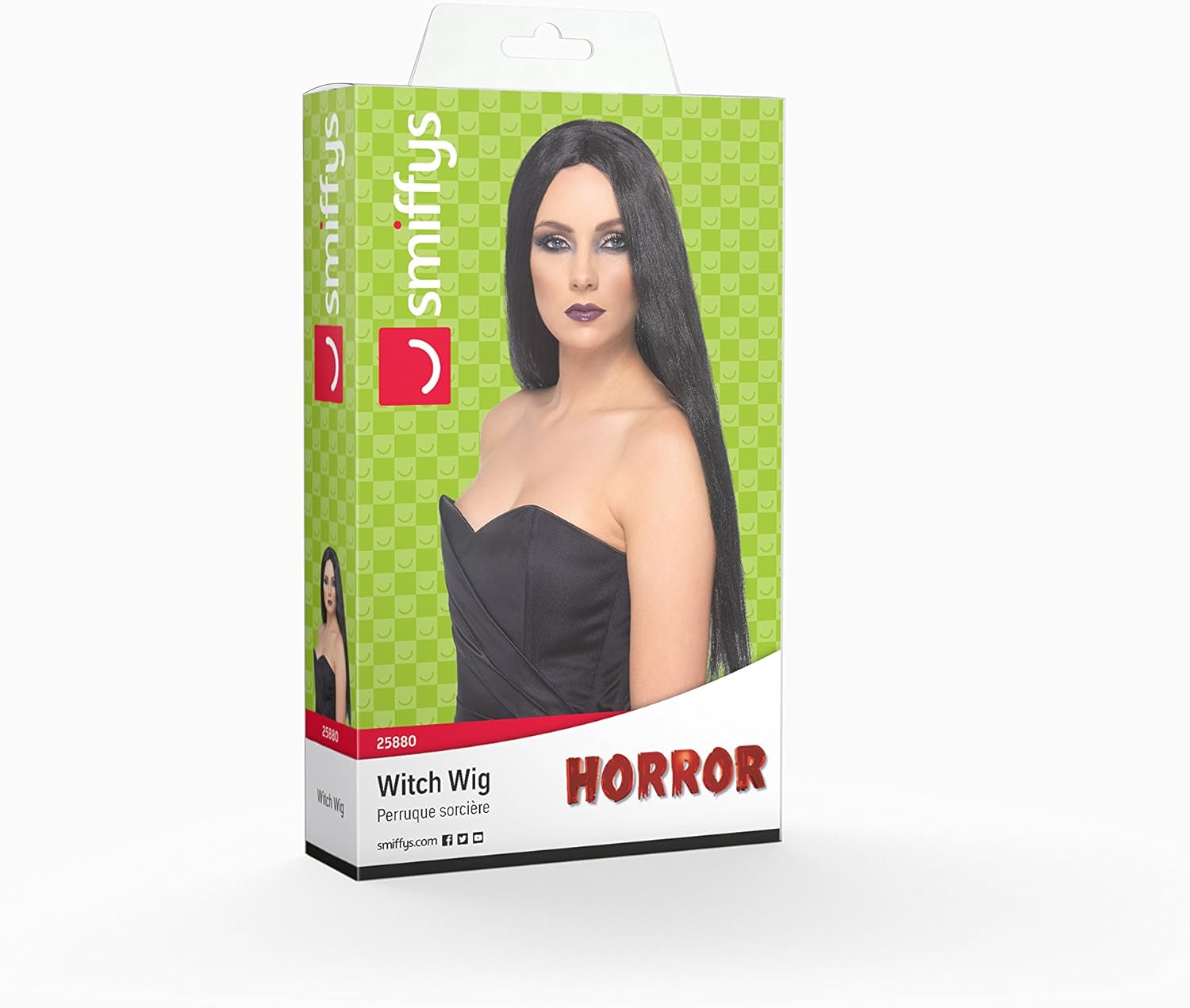 Smiffys Women's Long Black Witch Wig - 61cm Costume Accessory