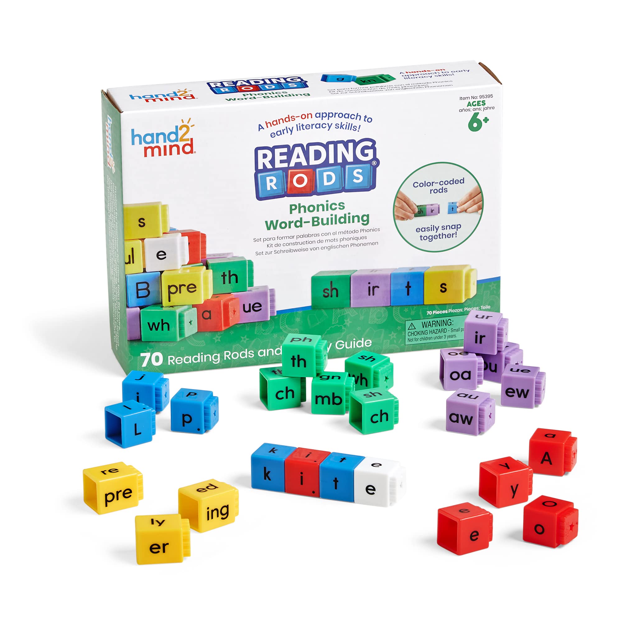 Learning Resources Reading Rods Phonics Word-Building - Educational Literacy Toy for Ages 6-10