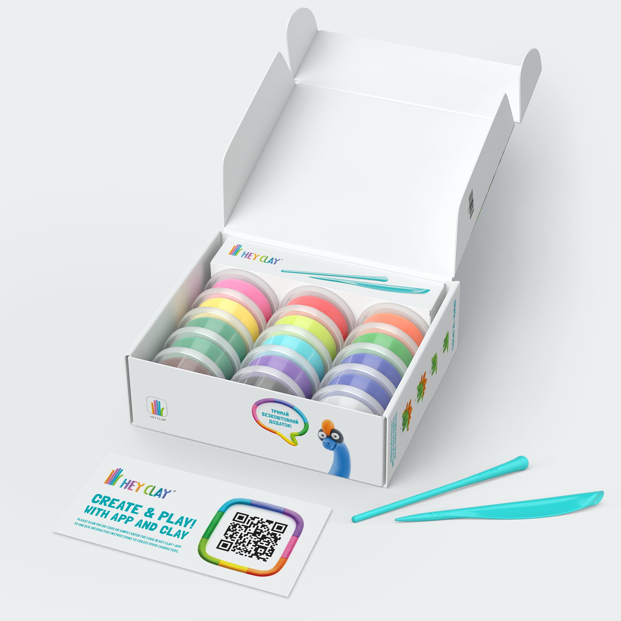 HEY CLAY Dinos Set - Air Dry Clay Kit | 15 Cans | Non-Toxic | Ages 3+ 2