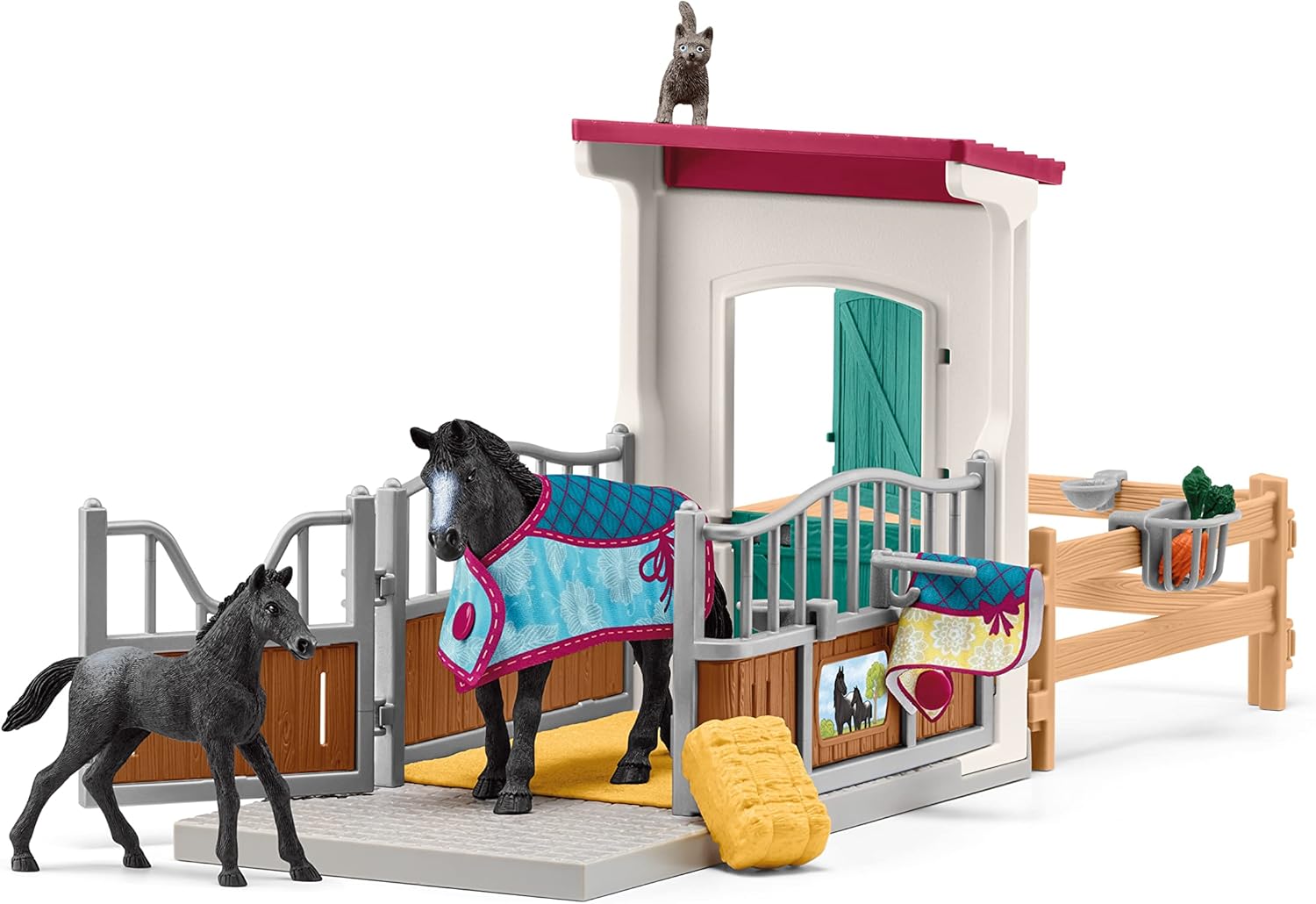 SCHLEICH Horse Box with Mare and Foal - 34-Piece Horse Club Playset for Kids 5-12