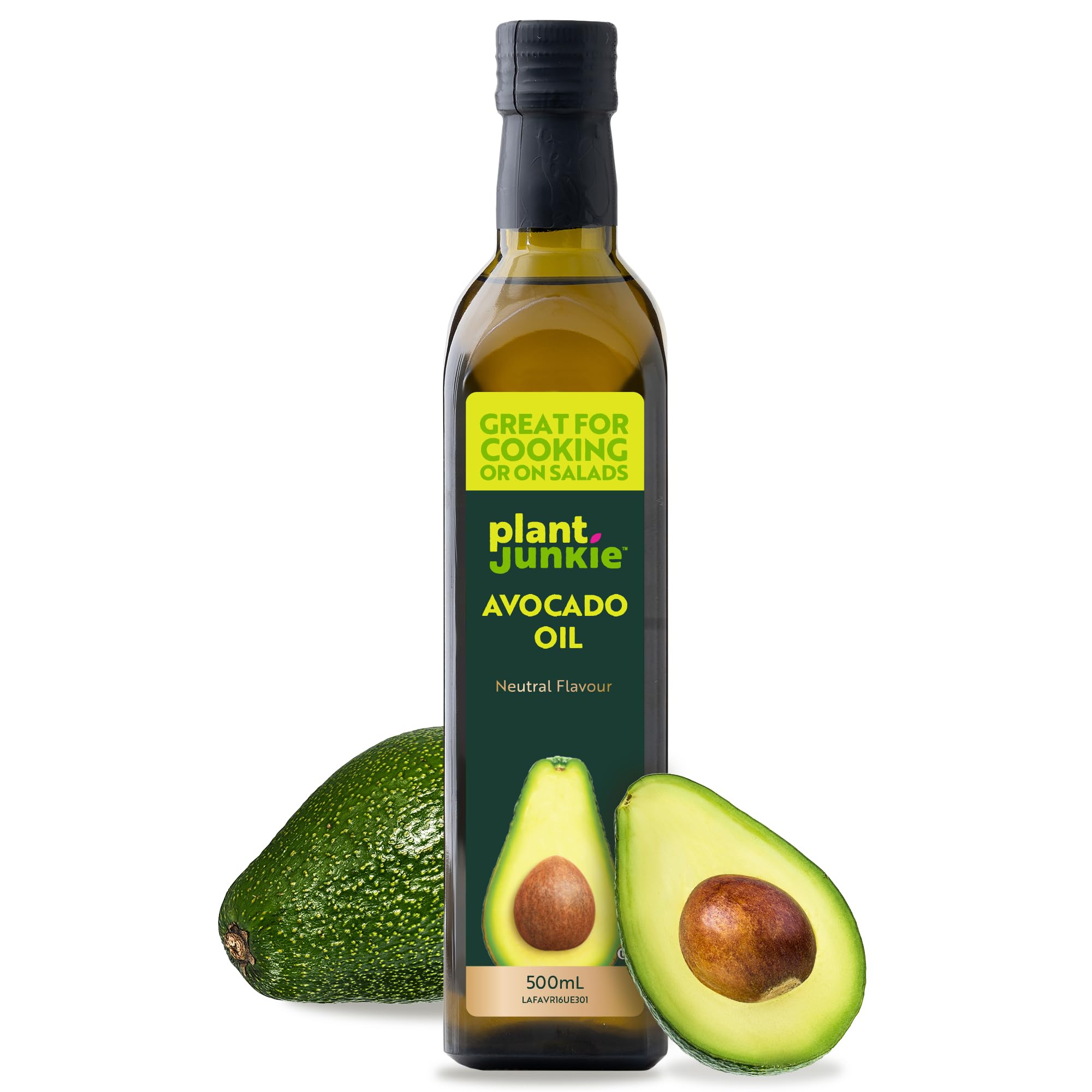 Plant Junkie Naturally Refined Avocado Oil - 500mL Glass Bottle