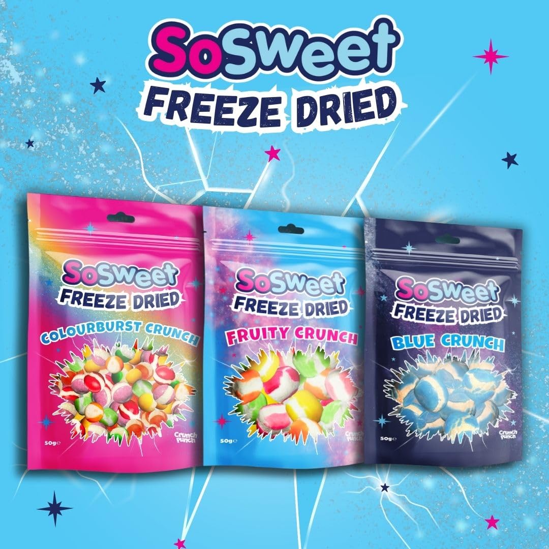 SoSweet Freeze Dried Sweets – Colourburst Crunch 50g | Rainbow Flavour | Crispy Fruit Snack 7