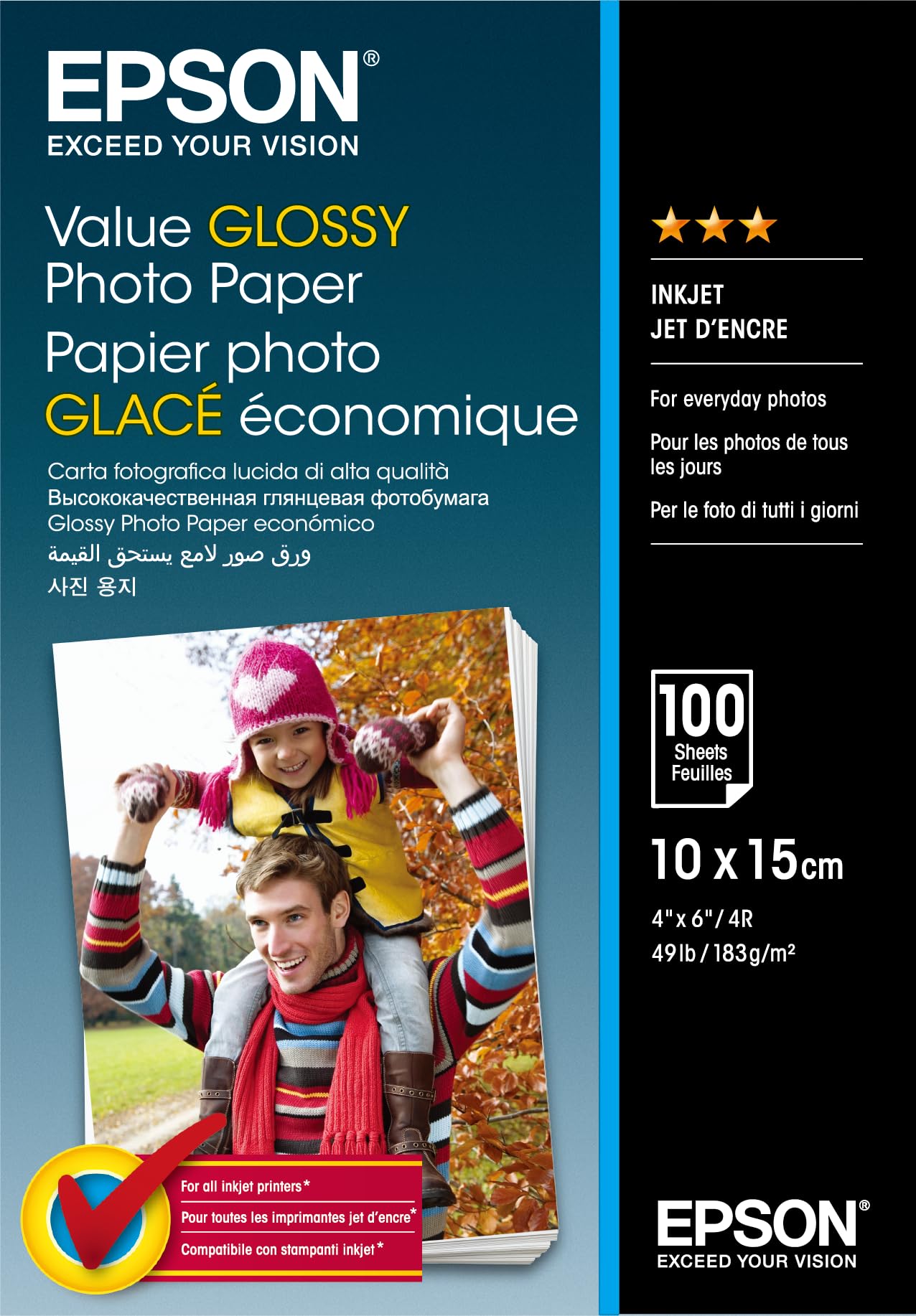 Epson C13S400039 Glossy Photo Paper - 10x15 cm | 100 Sheets | 260g/m²