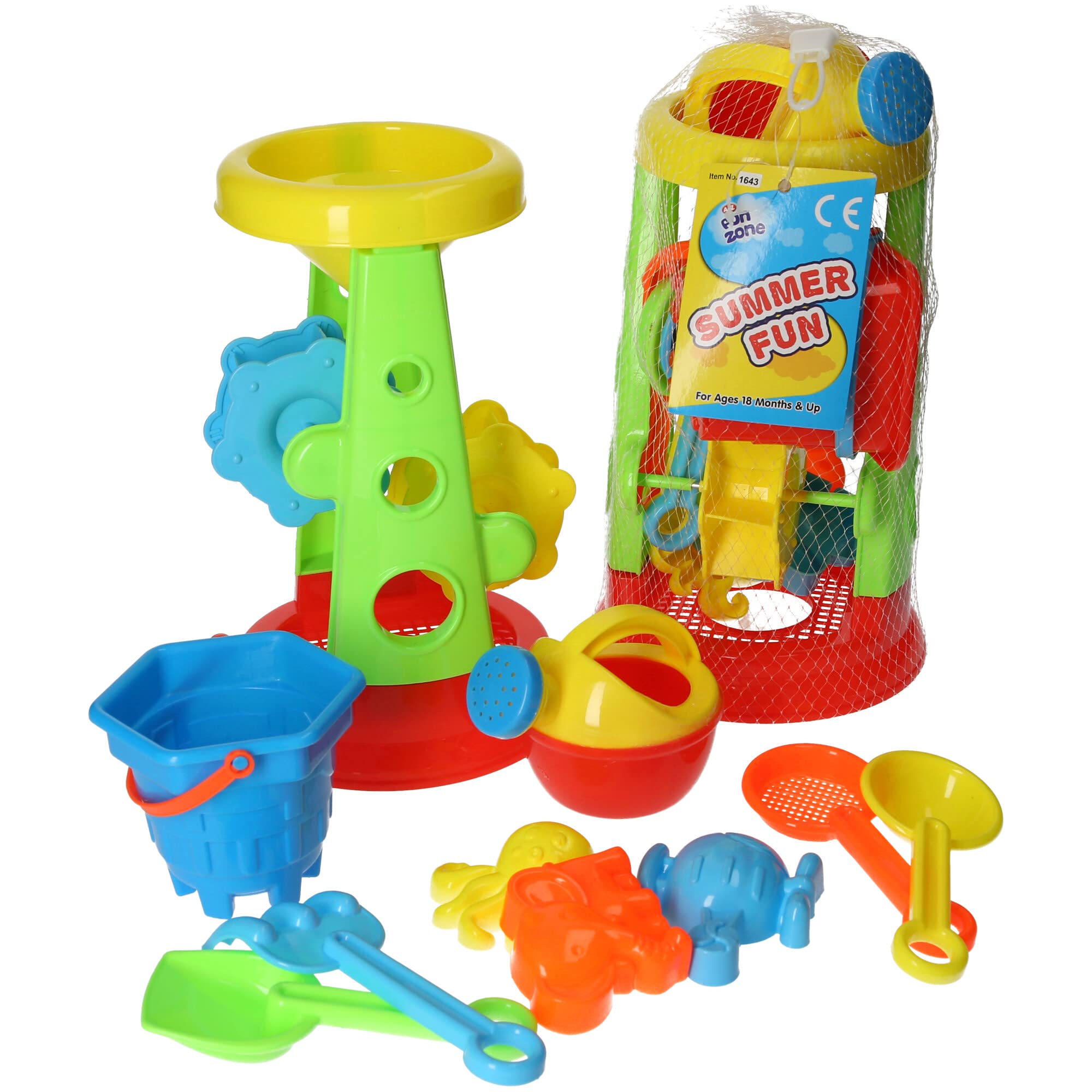 Atoz Sand & Water Play Set with Waterwheel Tower, Bucket, and Tools | Ages 18 Months+