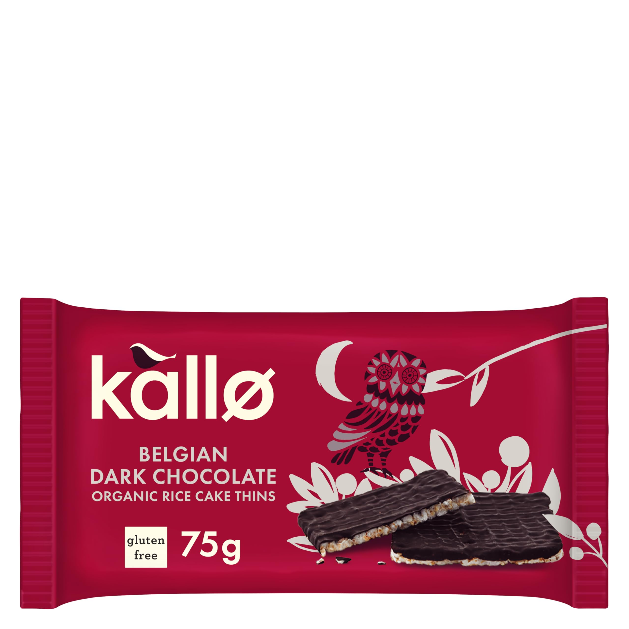 Kallo Organic Rice Cake Thins with Belgian Dark Chocolate | 75g | Gluten Free