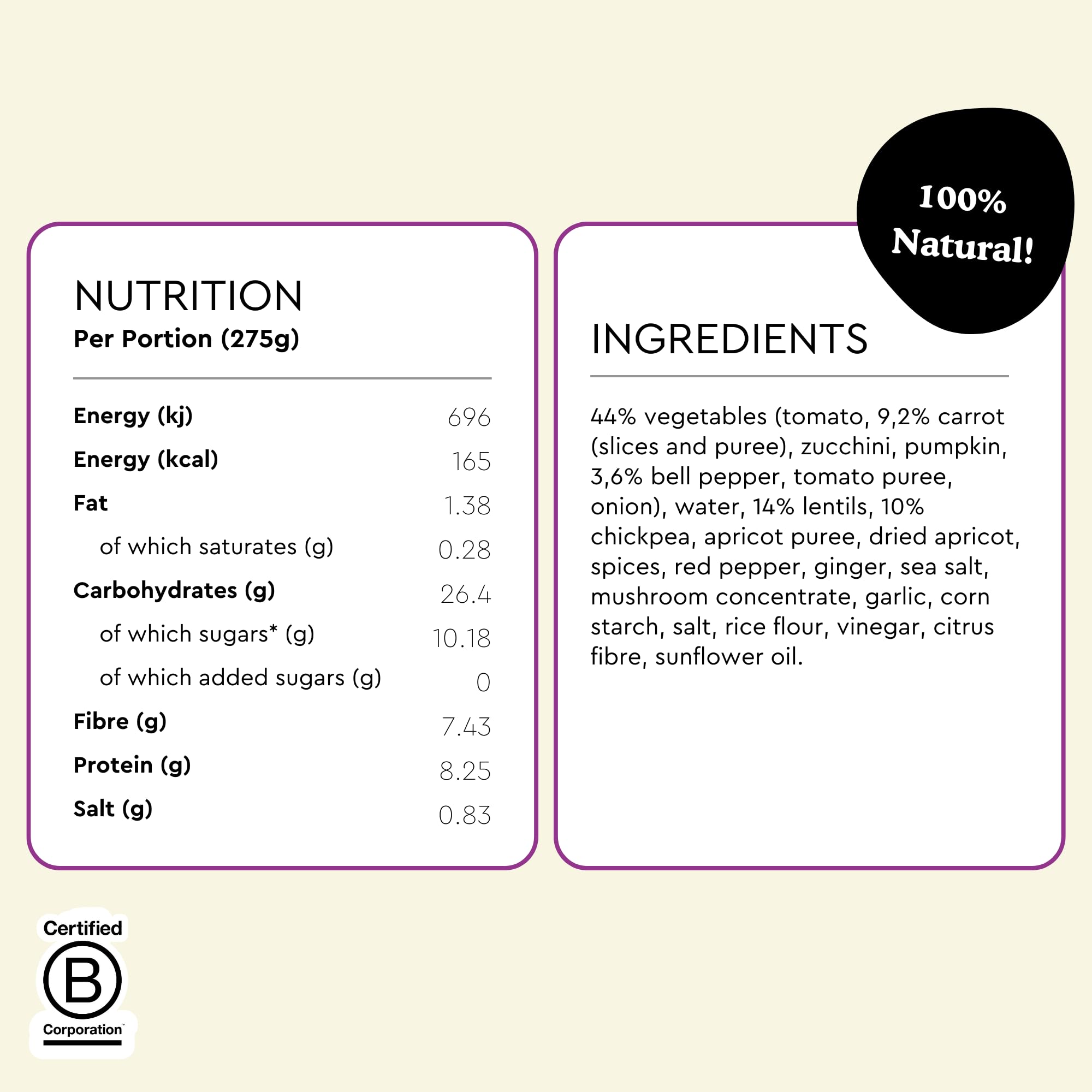 Fiid 100% Natural Vegan Moroccan Chickpea Tagine Stew - Microwave Ready Meal 4