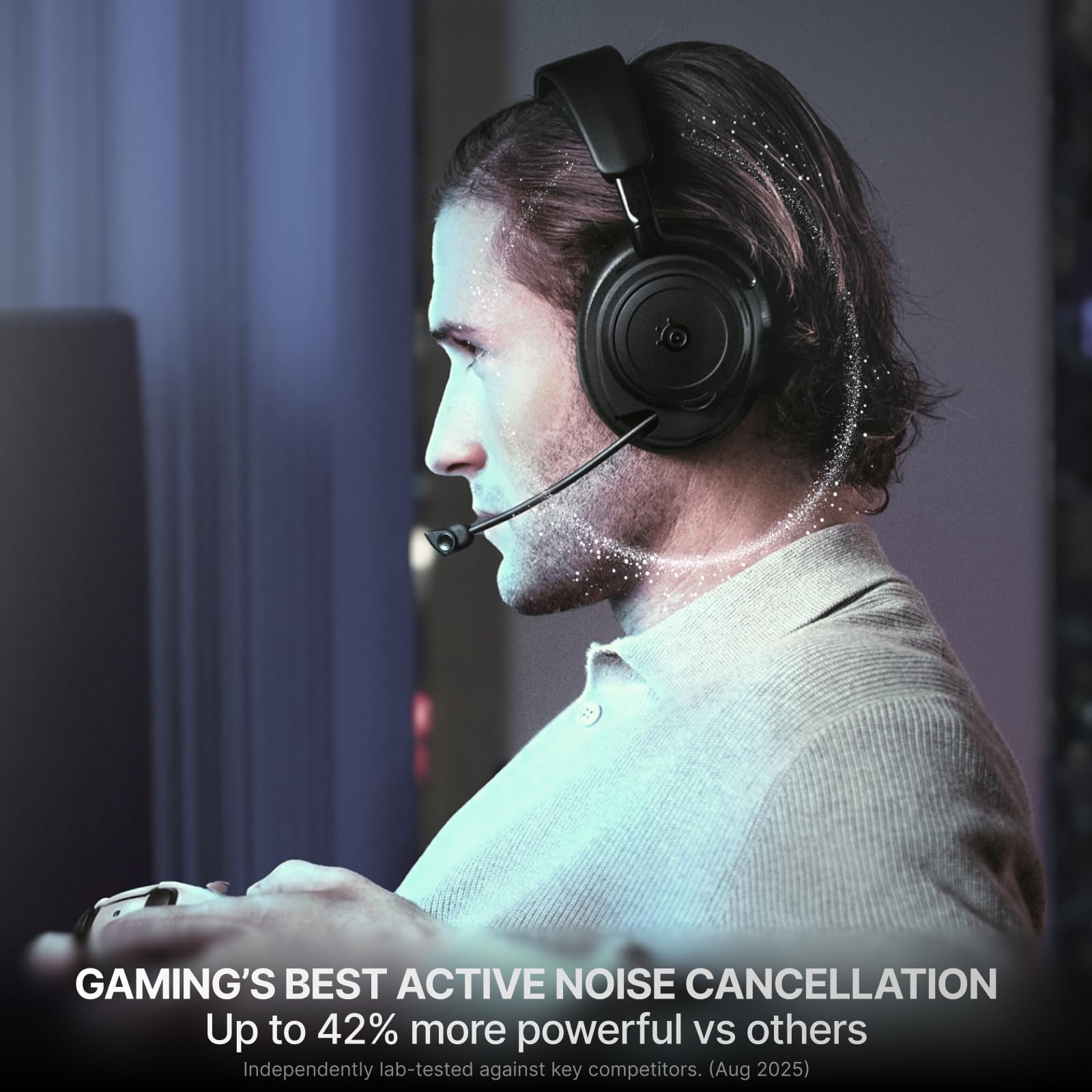 SteelSeries Arctis Nova Elite - Hi-Res Wireless Gaming Headset with ANC, Carbon Fiber Drivers & Swappable Batteries 8