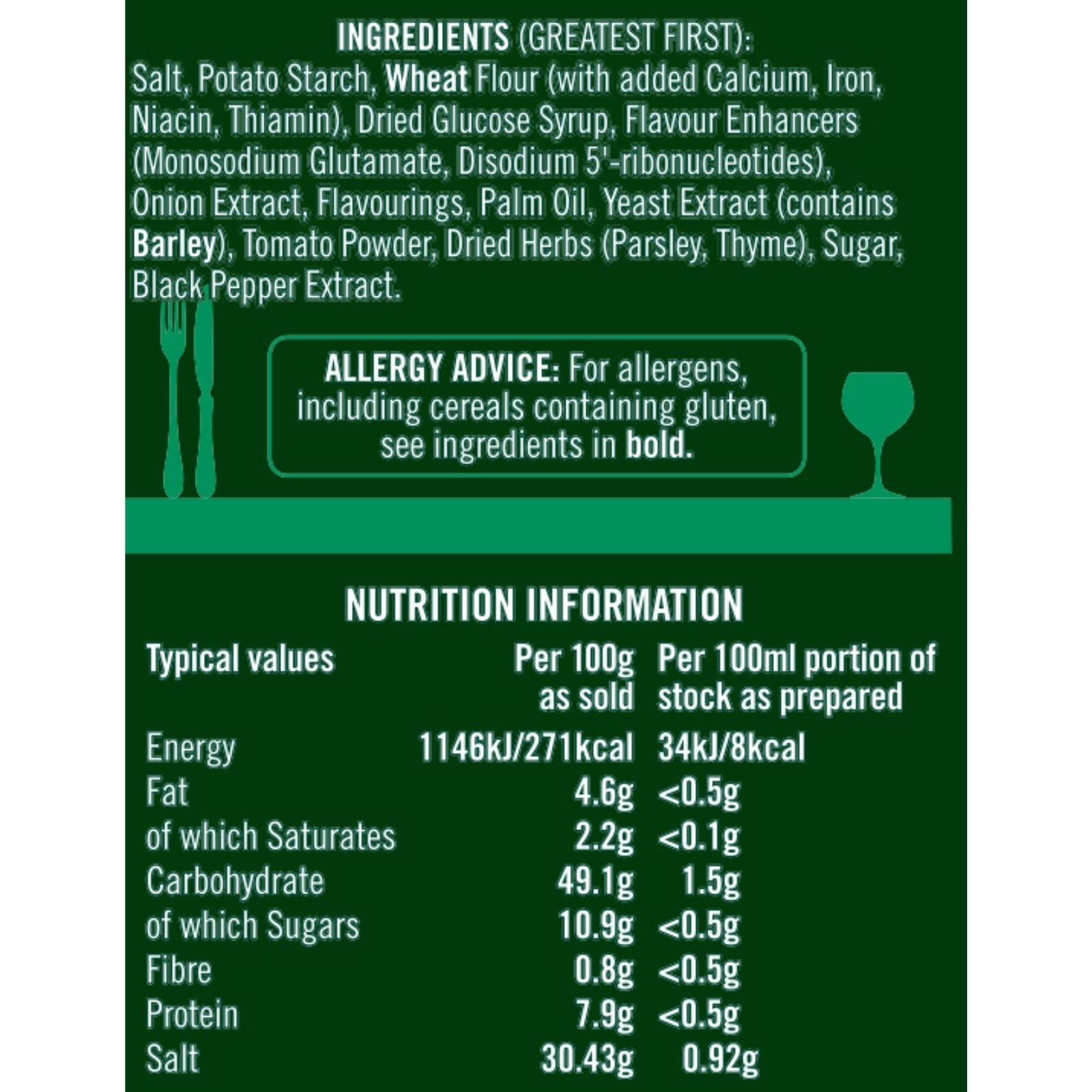 OXO Vegetable Stock Cubes - Plant-Based & Vegan, 60 Cubes, 378g