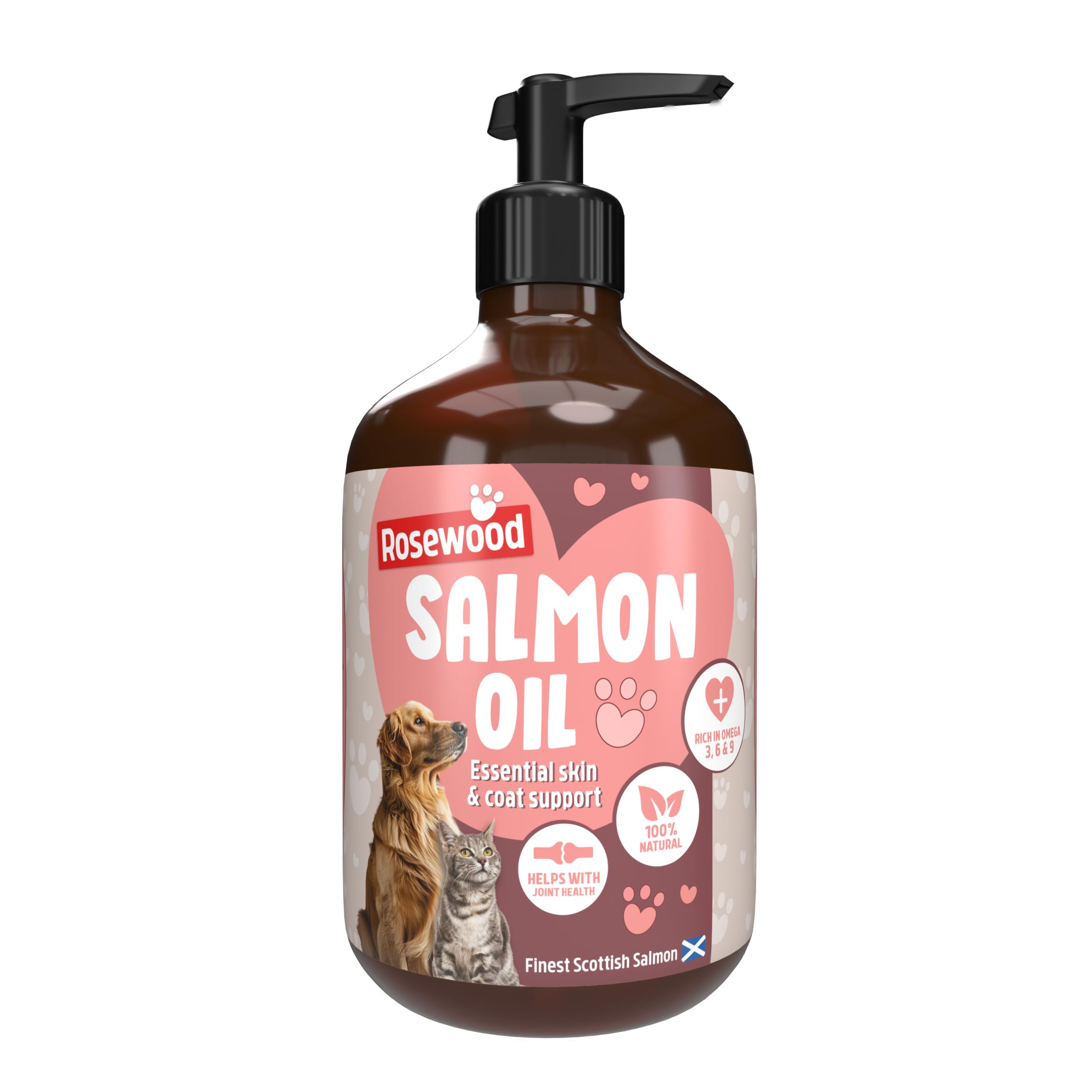 Rosewood Scottish Salmon Oil - Rich in Omega 3, 6 & 9 Fatty Acids for Healthy Skin & Coat | 500ml 1