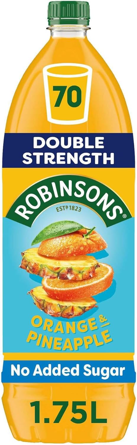 Robinsons Double Strength Orange & Pineapple No Added Sugar Fruit Squash 1.75L