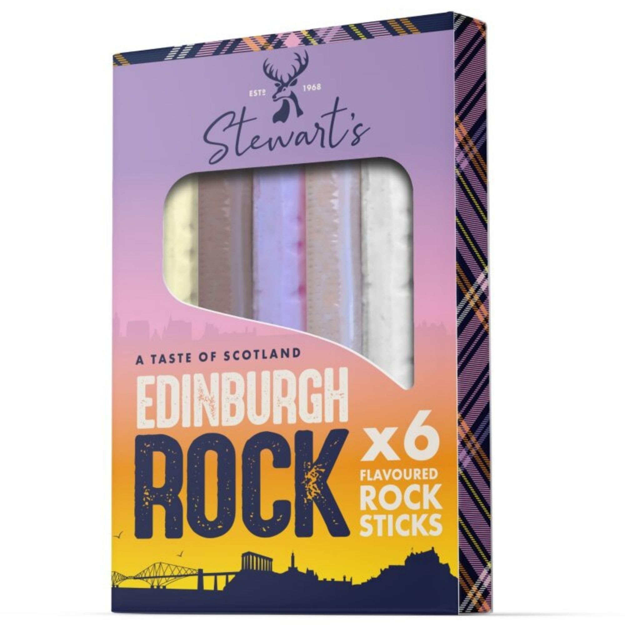 Stewart's Edinburgh Rock Sticks, 135g - Vegan Friendly Scottish Confectionery