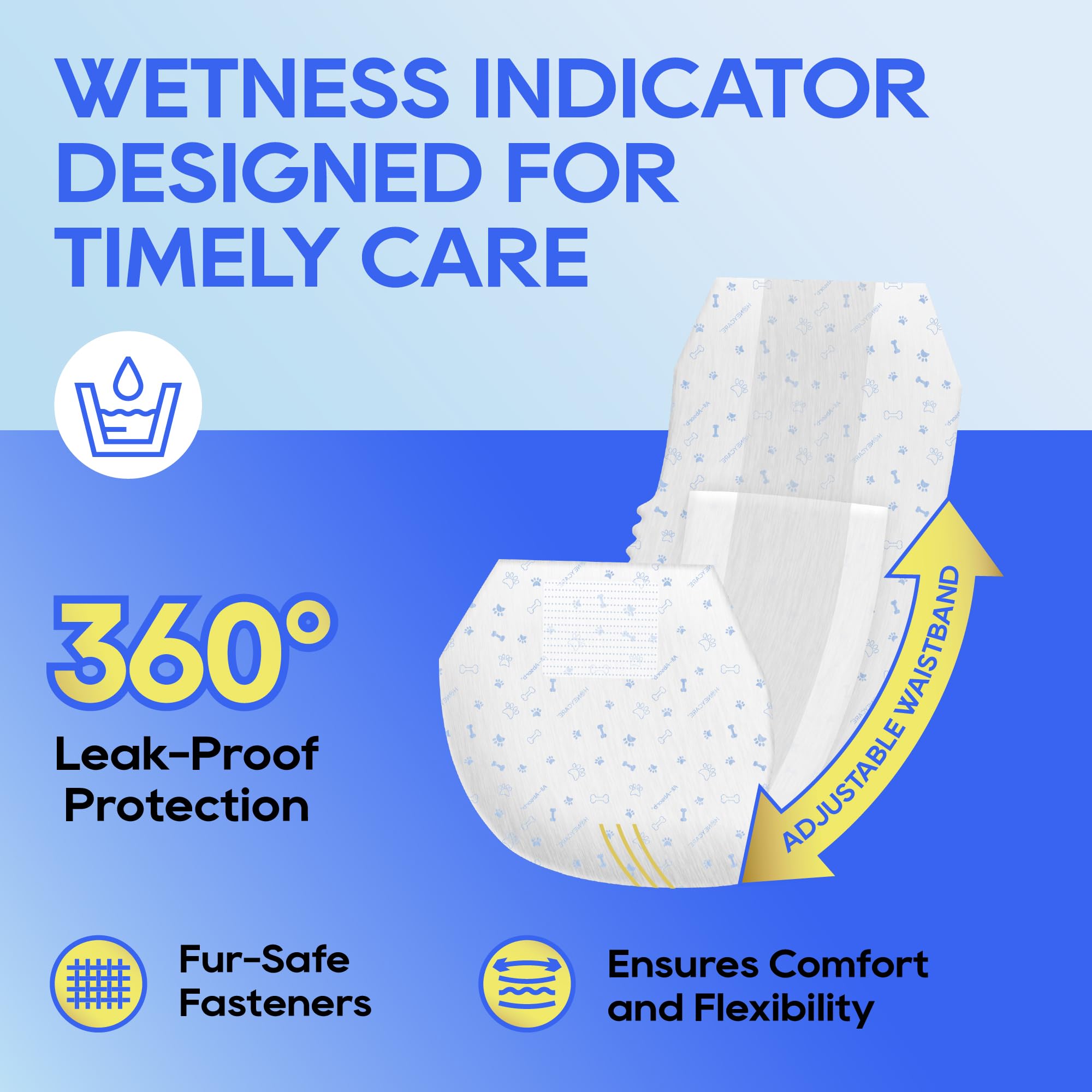 HONEY CARE All-Absorb Male Dog Wrap - Breathable, Leak-Proof | Medium, 50 Count 7