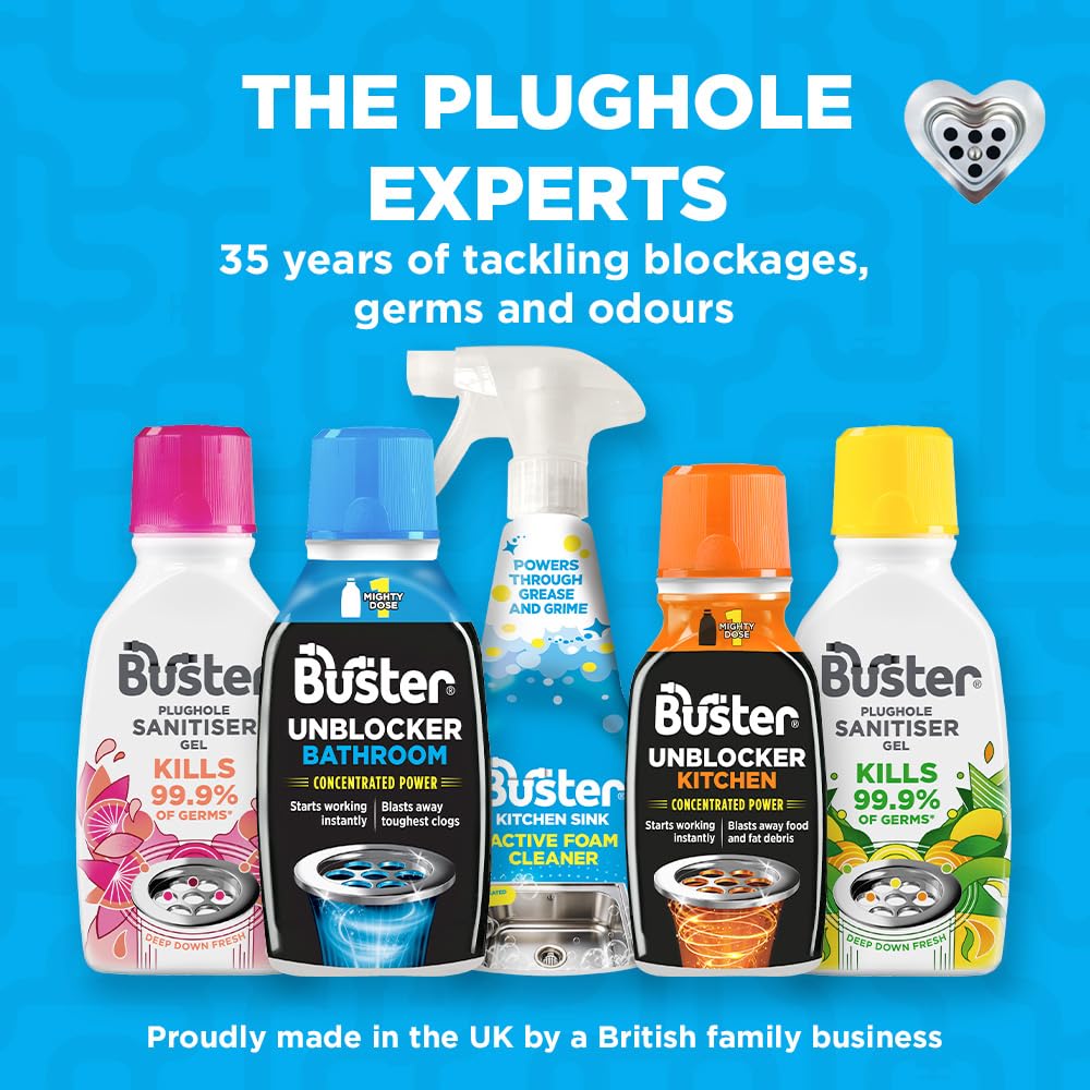 Buster Active Foam Kitchen and Bathroom Cleaner Spray - 2 x 500ml Twin Pack | Removes Limescale 7