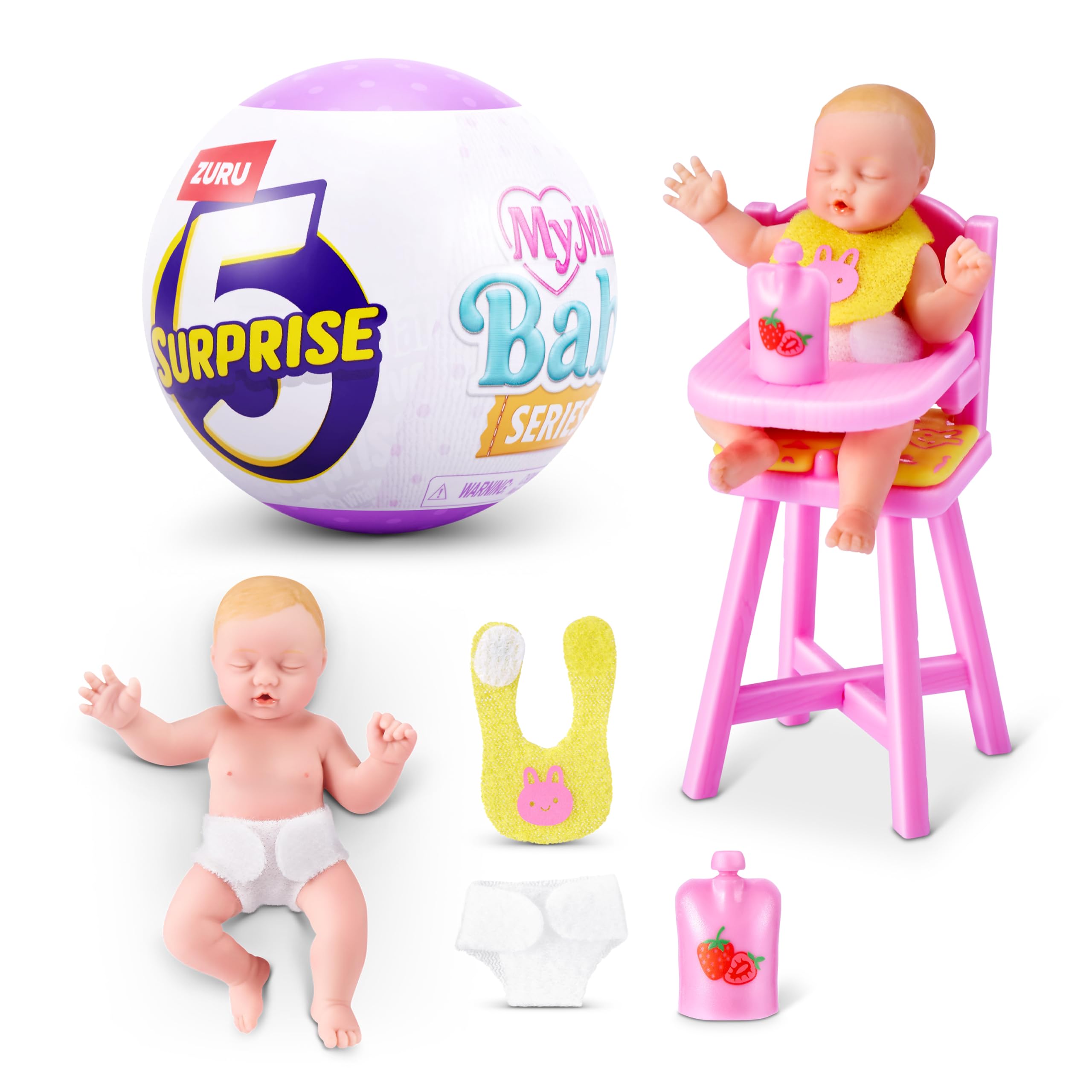 5 Surprise My Mini Baby Series 2 by ZURU - Collectible Mystery Capsule with Playset, 3+ Years