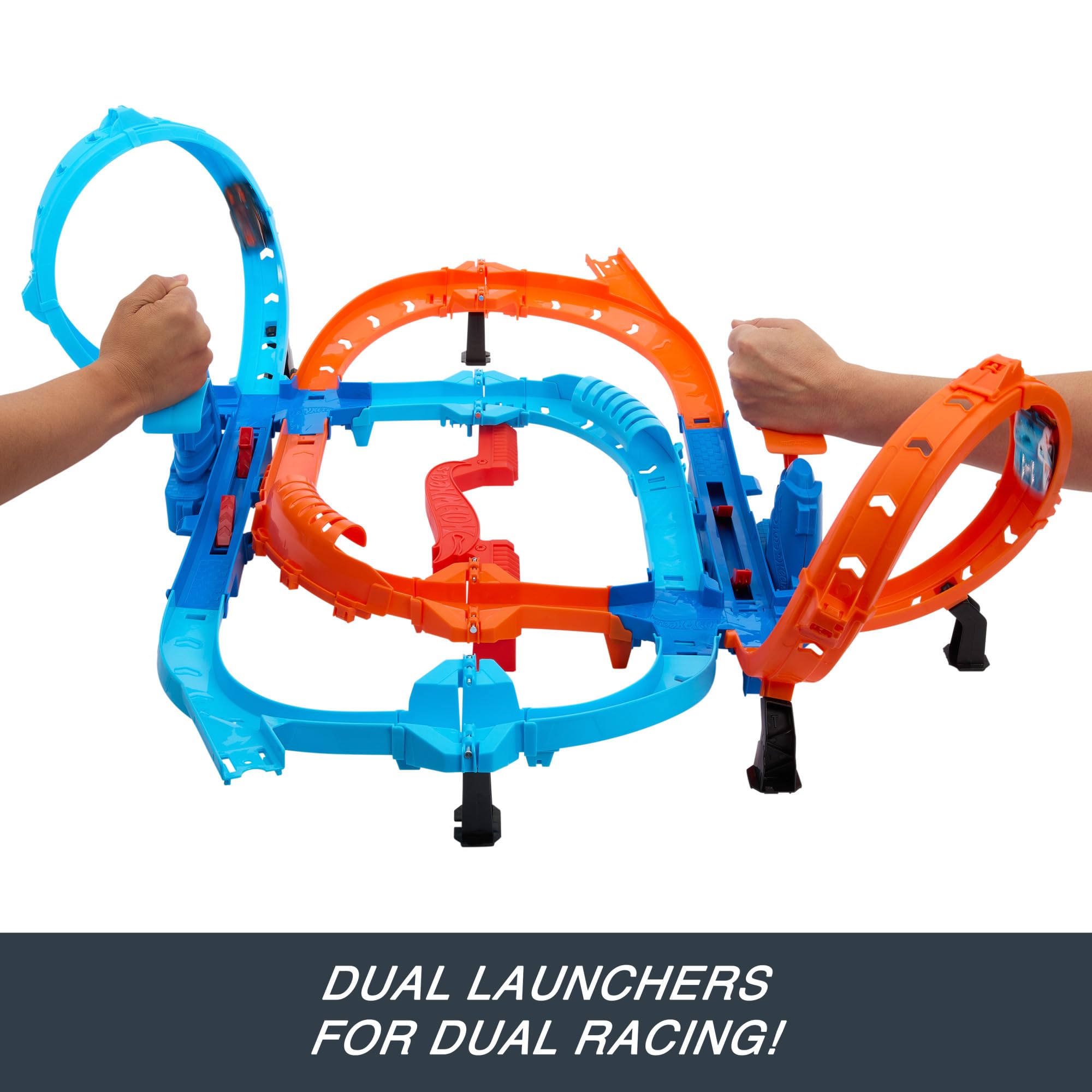 Hot Wheels Ultra Hots Blast Launch Face-Off Track Set - 2 Car Race & Crash Playset for Kids 3