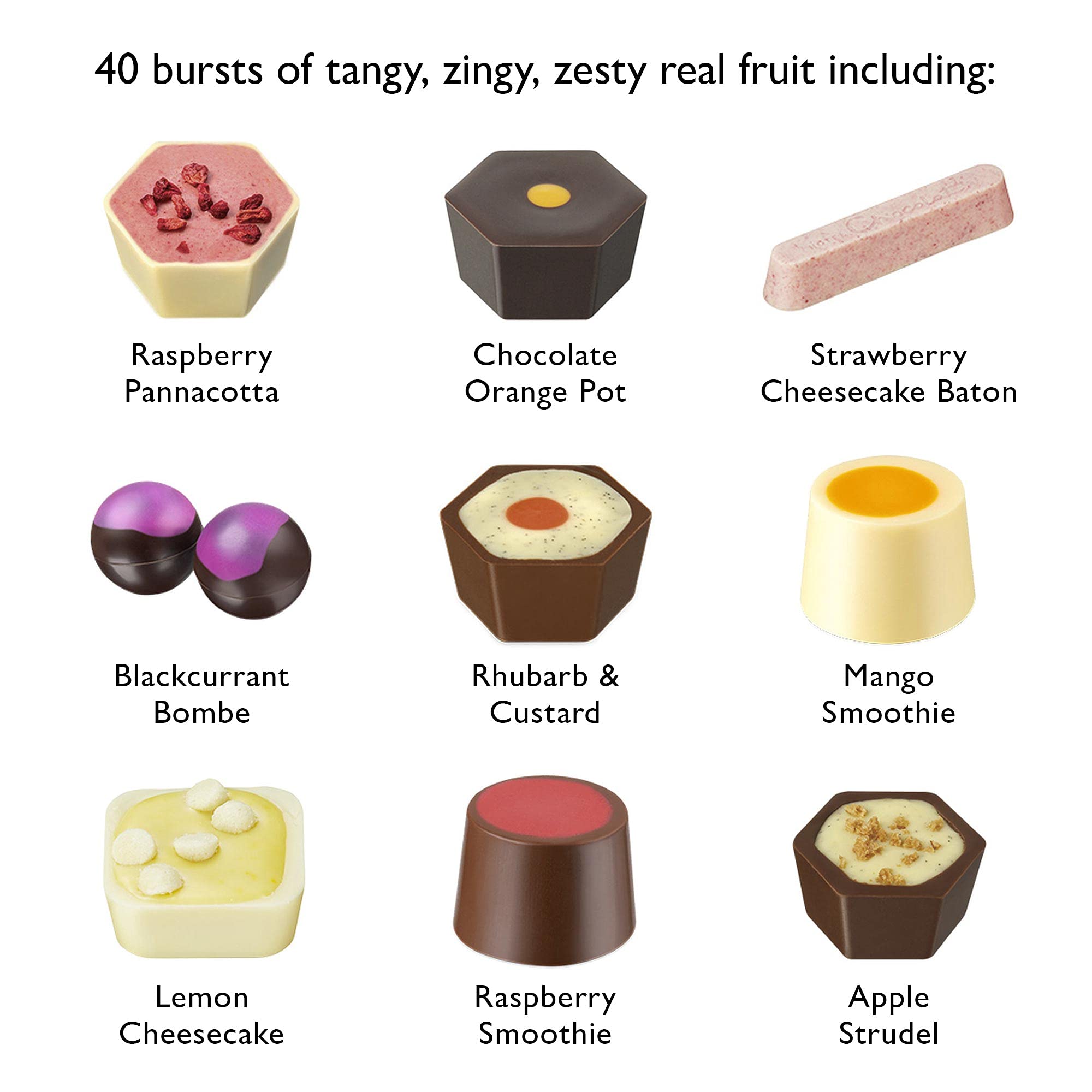 Hotel Chocolat Exuberantly Fruity Sleekster - 38 Fruity Chocolates, 345g