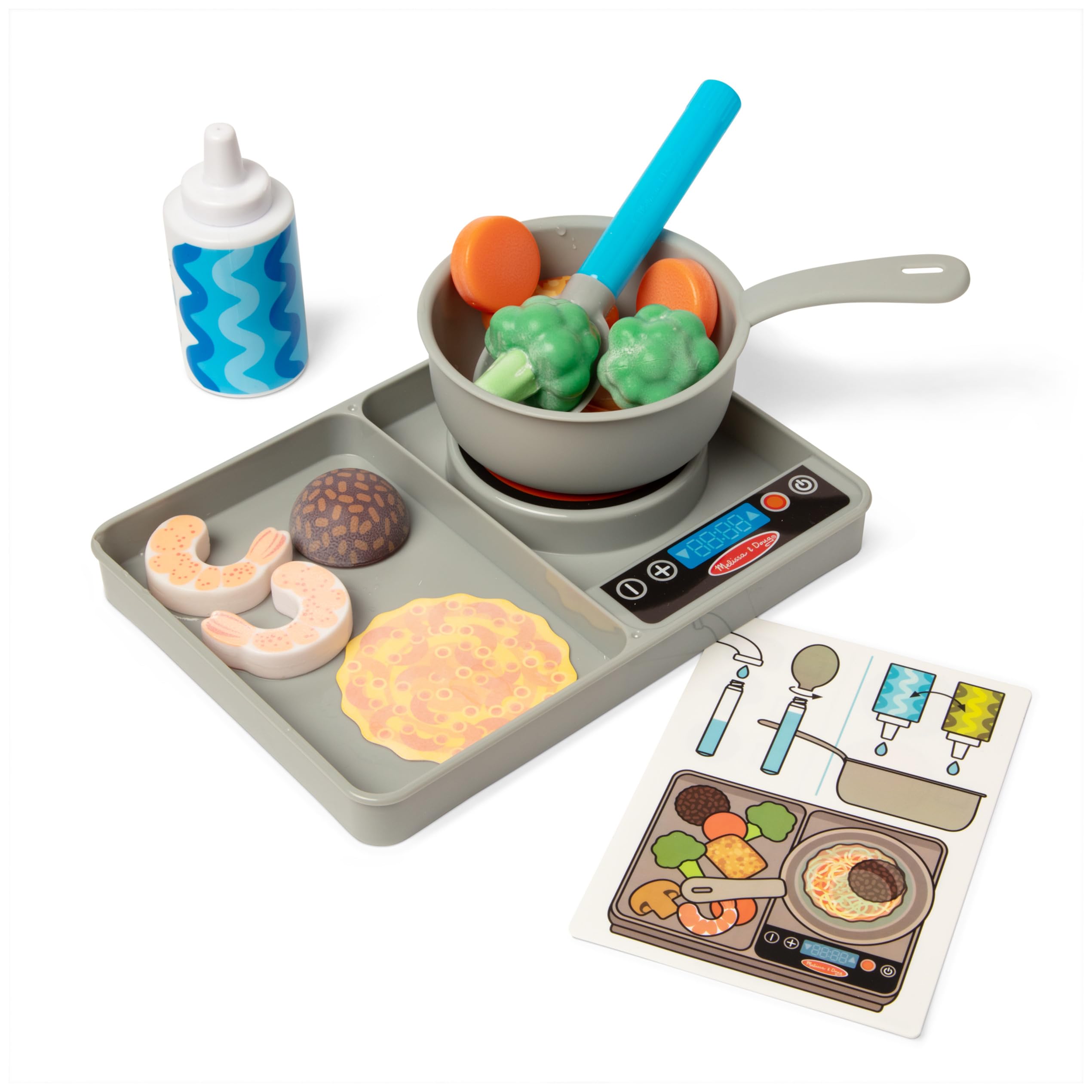 Melissa & Doug Simmer & Stir Stovetop Play Set - Color-Changing Play Food | Ages 3+