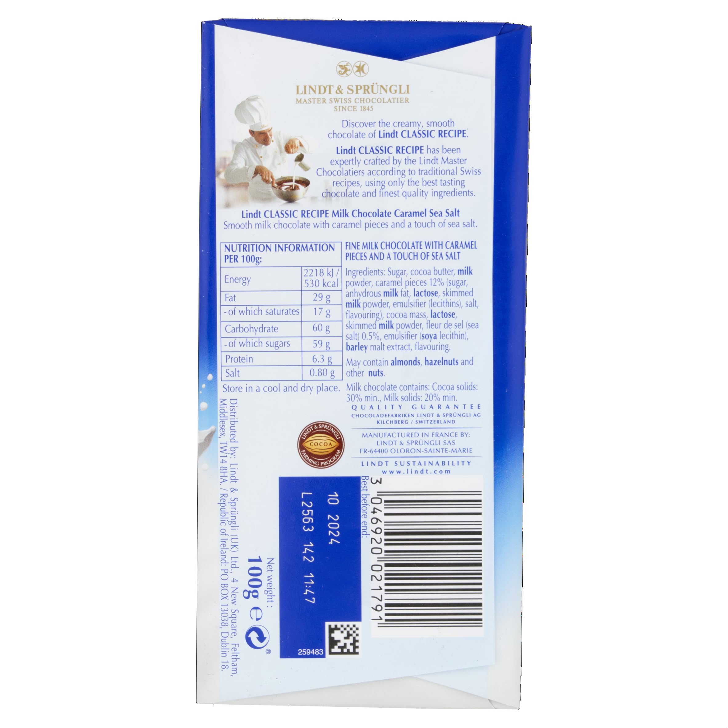 Lindt Classic Recipe Milchschokolade Karamell Meersalz 100g 4