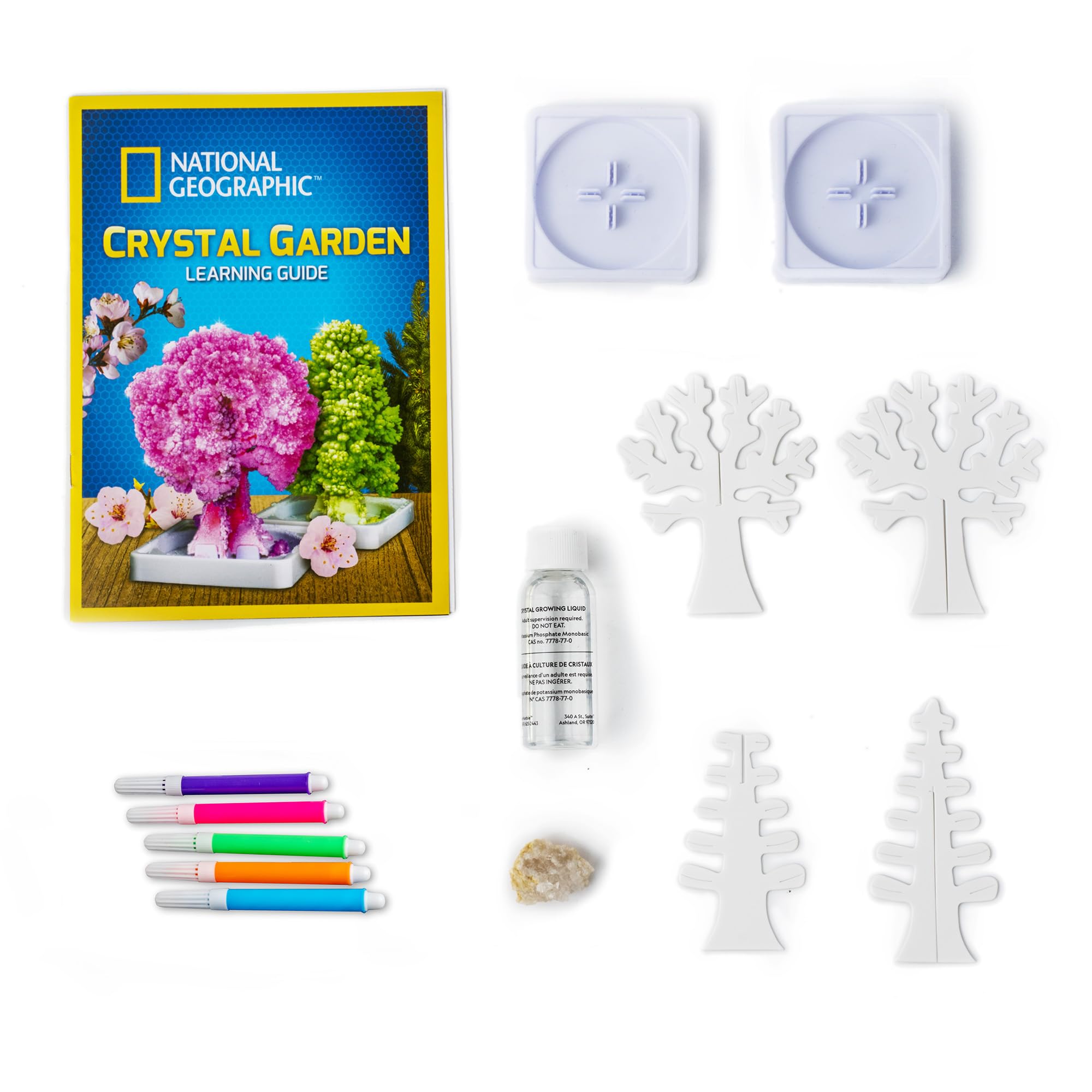 National Geographic Crystal Garden Growing Kit - Pink & Green Crystal Trees | Ages 8+