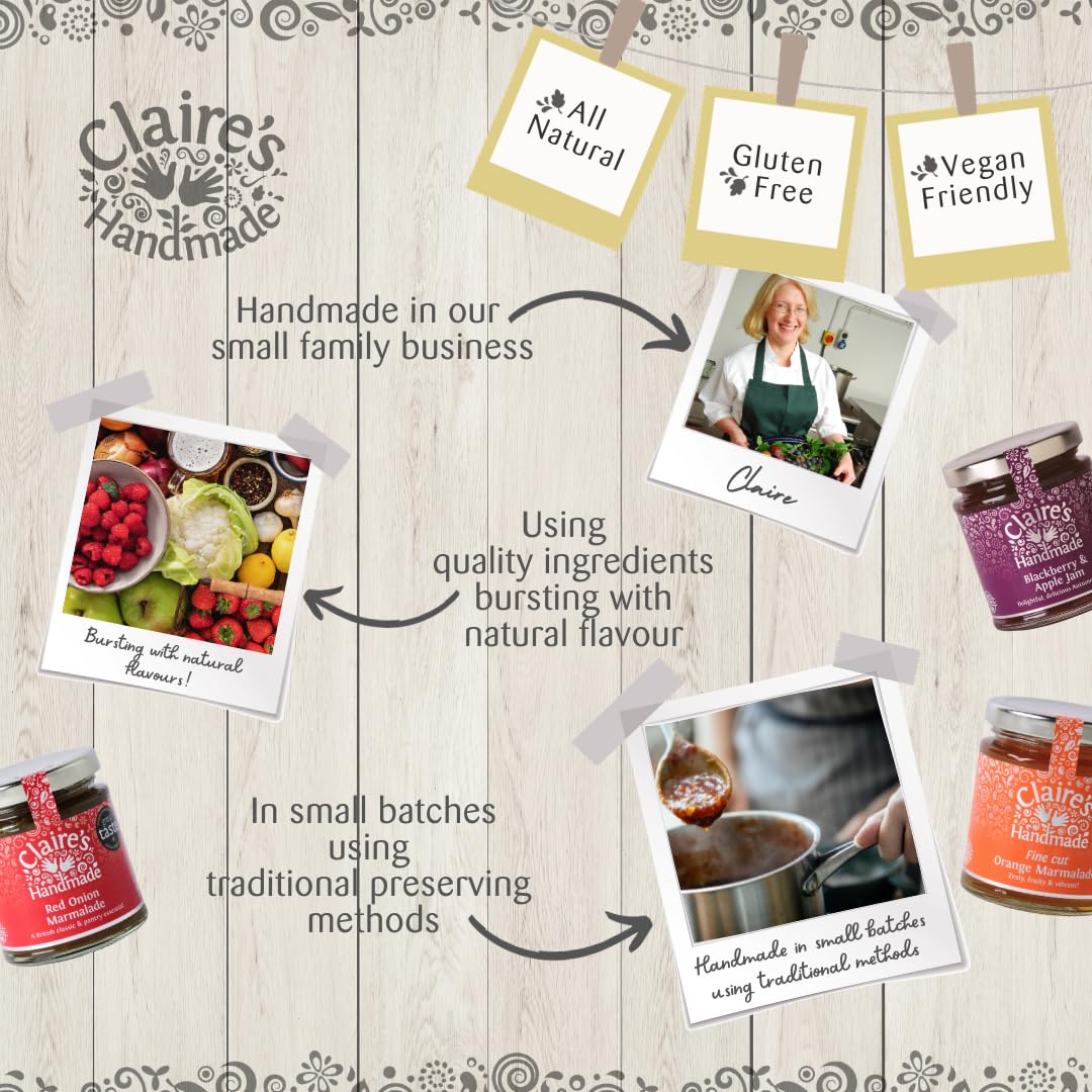 Claire's Handmade Fig & Apple Chutney with Dark Rum - Vegetarian, Vegan, Great Taste Award Winner (200g) 4