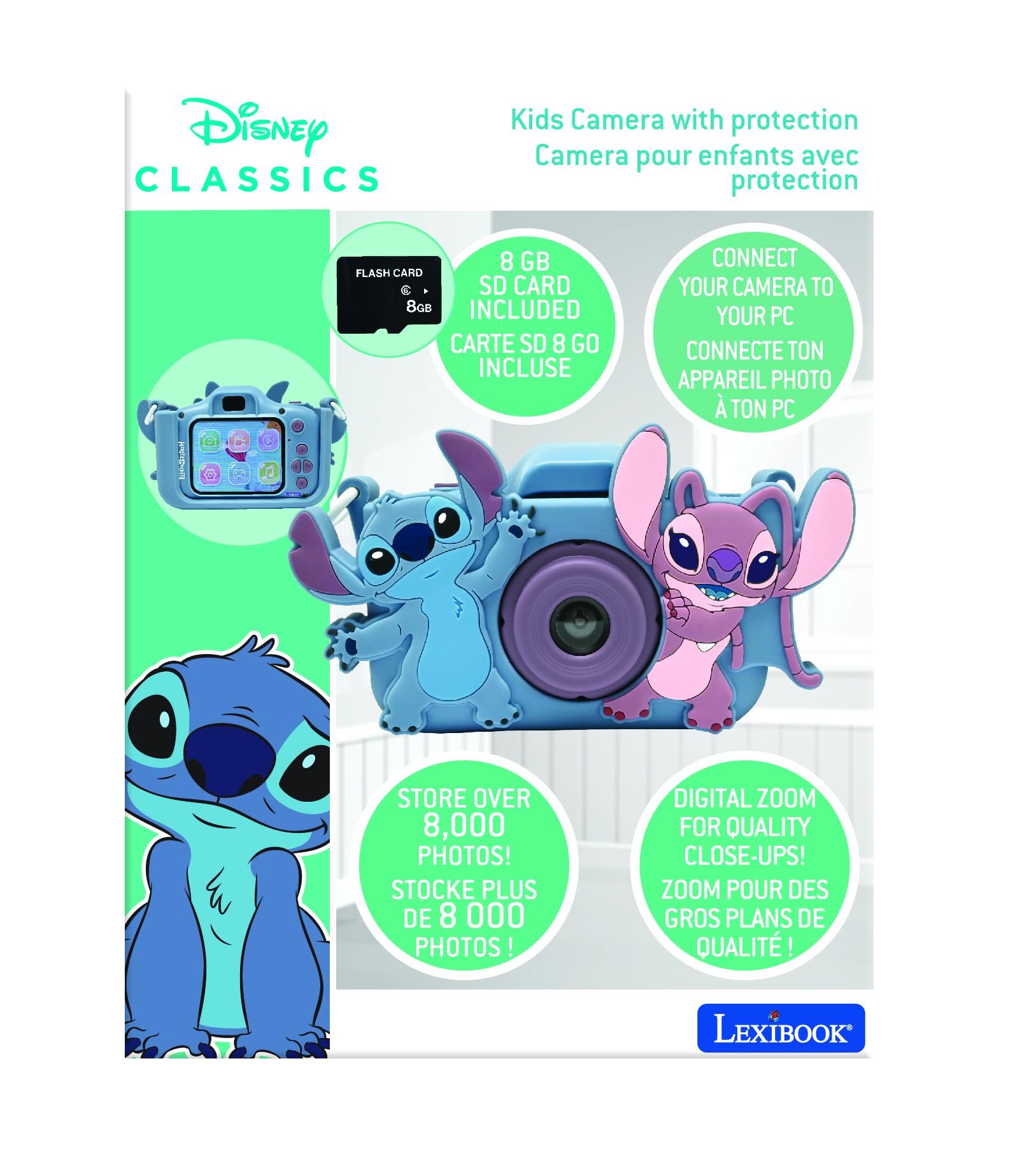 Lexibook DJ078D Disney Stitch 4-in-1 Kids Digital Camera with 8GB Card, MP3 Player & Games 12