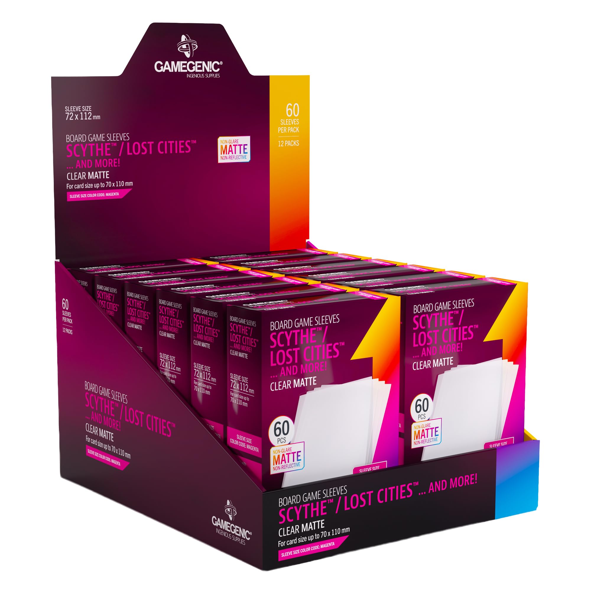 Gamegenic Matte Card Sleeves - 60 Count, 72 x 112 mm