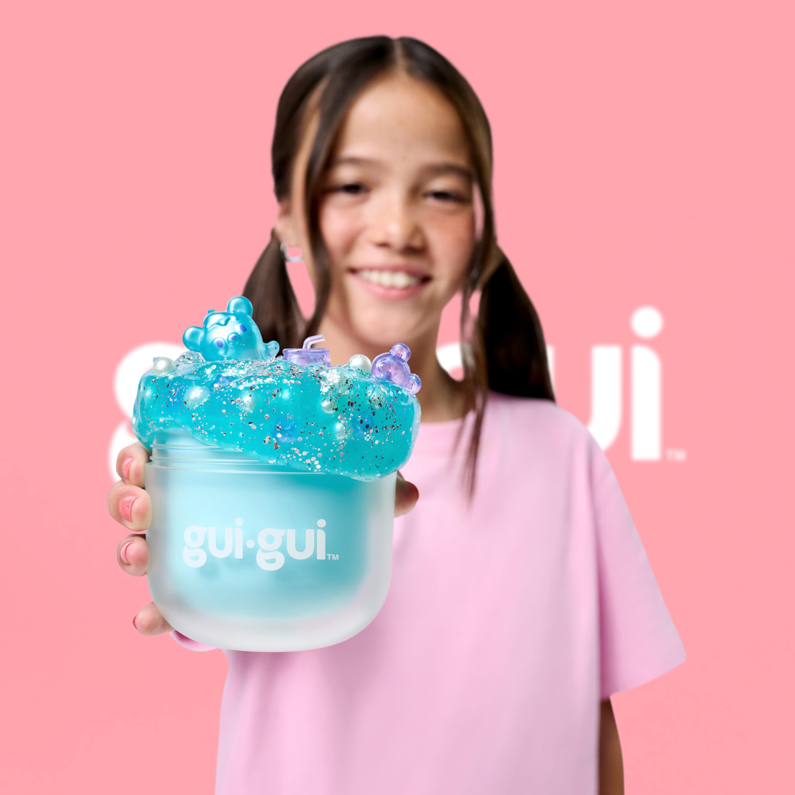 Gui Gui Shimmer Deluxe Duo Pack - 2 Iridescent Slimes with Pearl Beads & Glow-Up Sachets 4