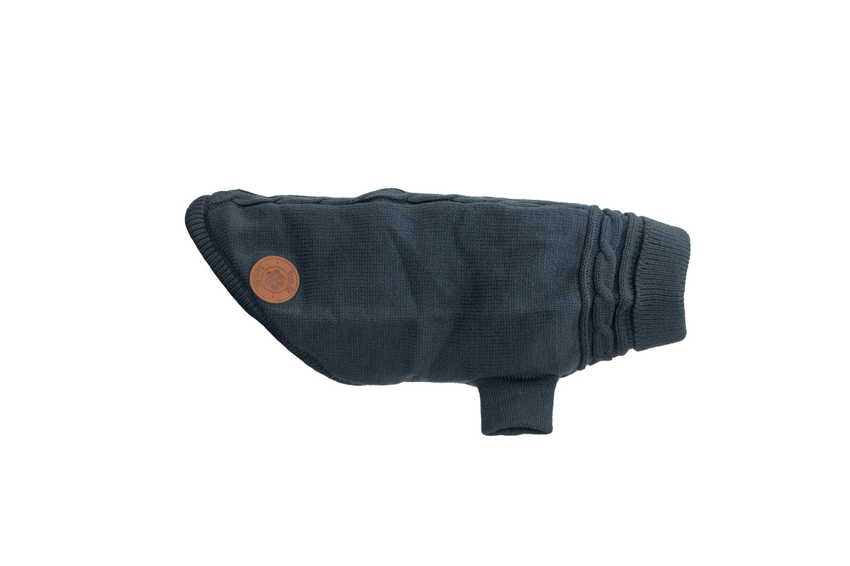 Ancol Classic Cable Knit Dog Jumper - Blue, XS