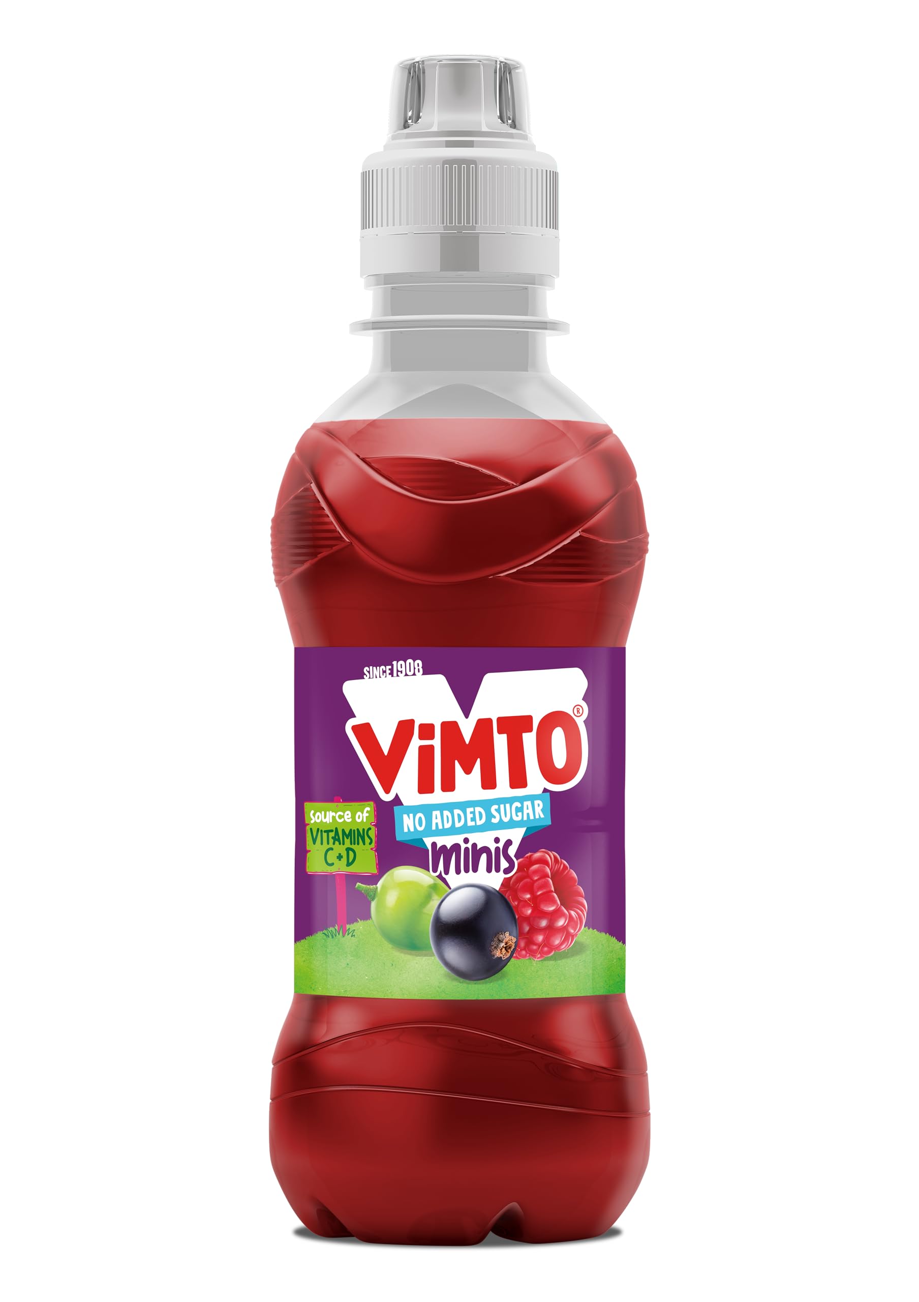 Vimto Kids Juice Drink – No Added Sugar – Grape, Blackcurrant & Raspberry – 250ml Resealable Bottles (6-Pack) 3